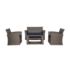 4-Piece Conversation Outdoor Patio Sofa Set with Cushions