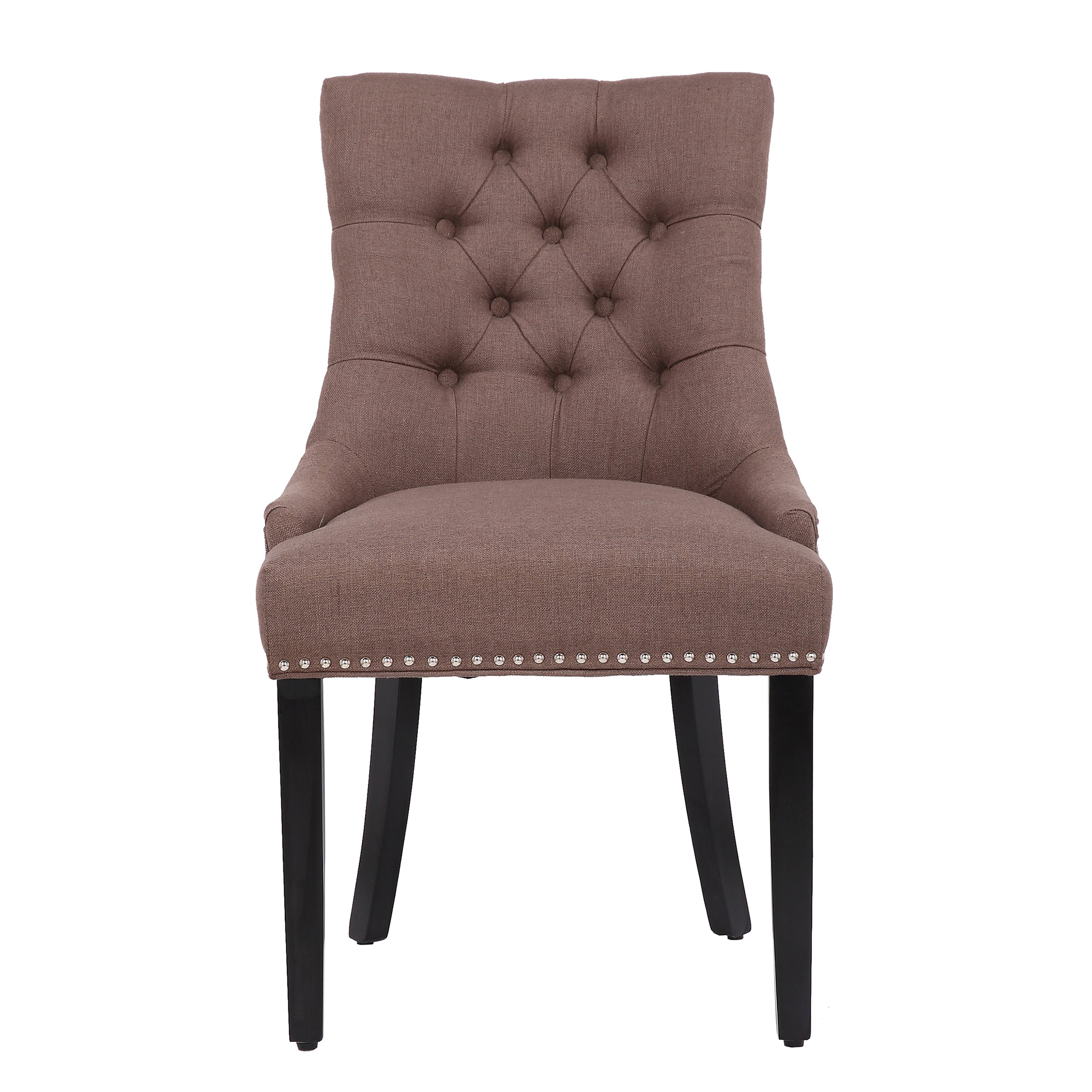  Westin Furniture Upholstered Wingback Button Tufted Dining Chair, Set of 2 - Brown - Bonton