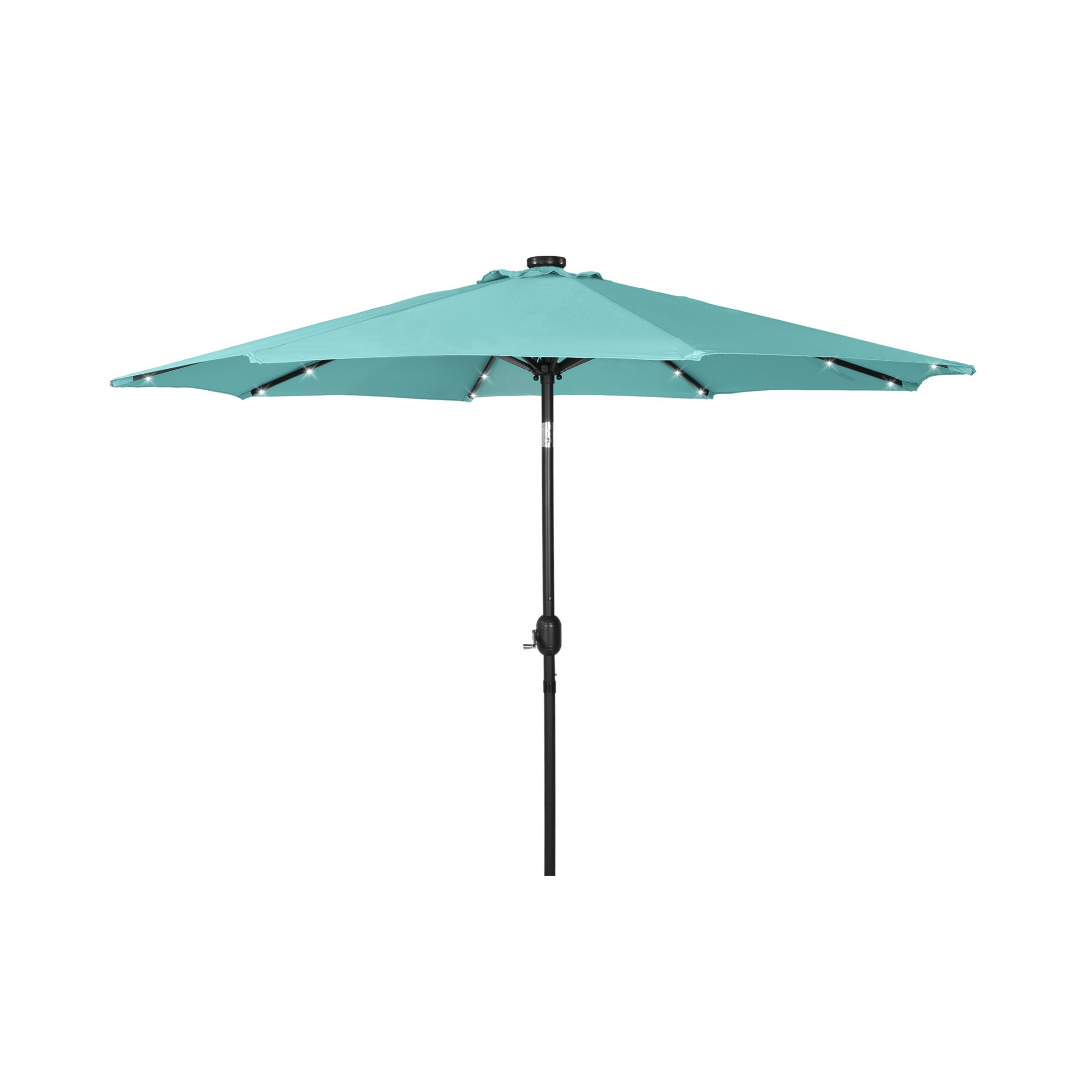  Westin Furniture 9 ft Outdoor Patio Solar LED Market Umbrella with Black Round Base - Dark Green - Bonton