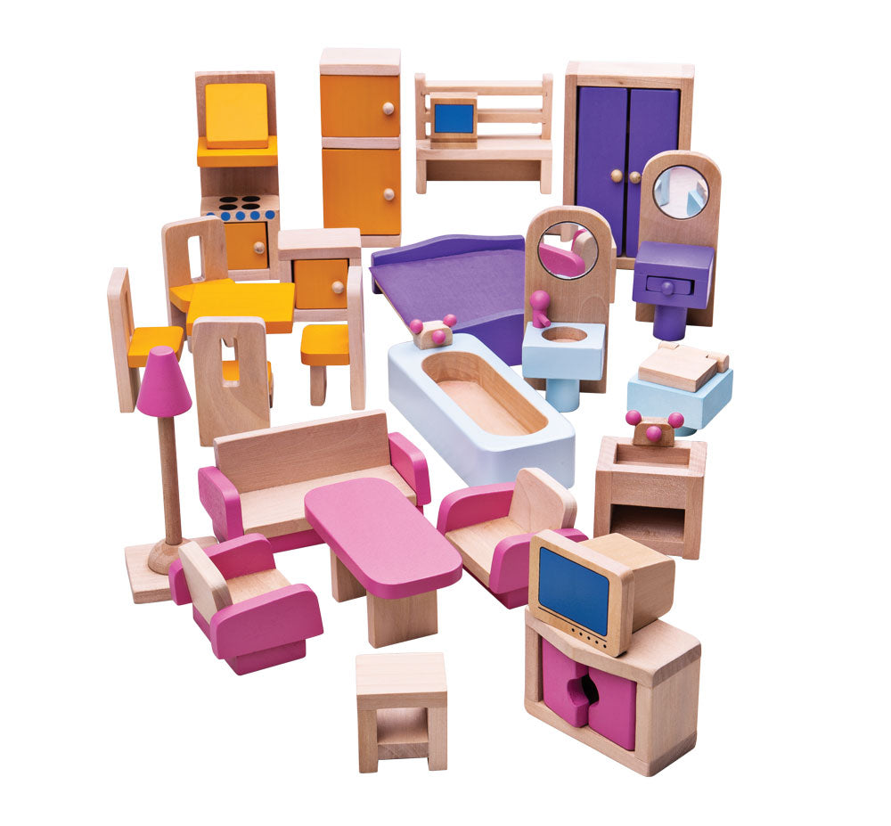  Bigjigs Toys Heritage Playset Doll Furniture Set by Bigjigs Toys US - Default Title - Bonton