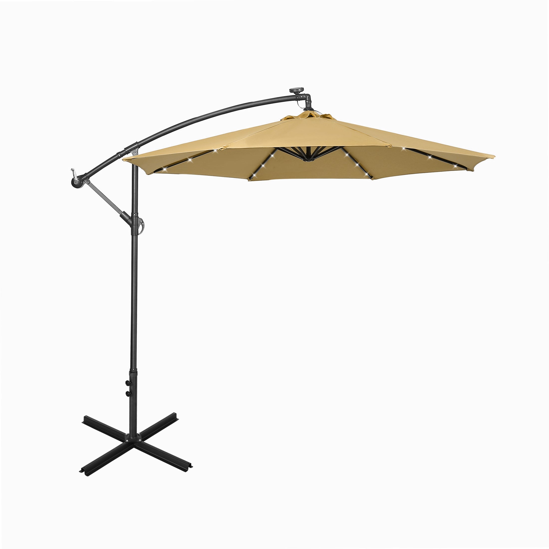  Westin Furniture 10 Ft Outdoor Patio Solar LED Cantilever Umbrella - Gray - Bonton