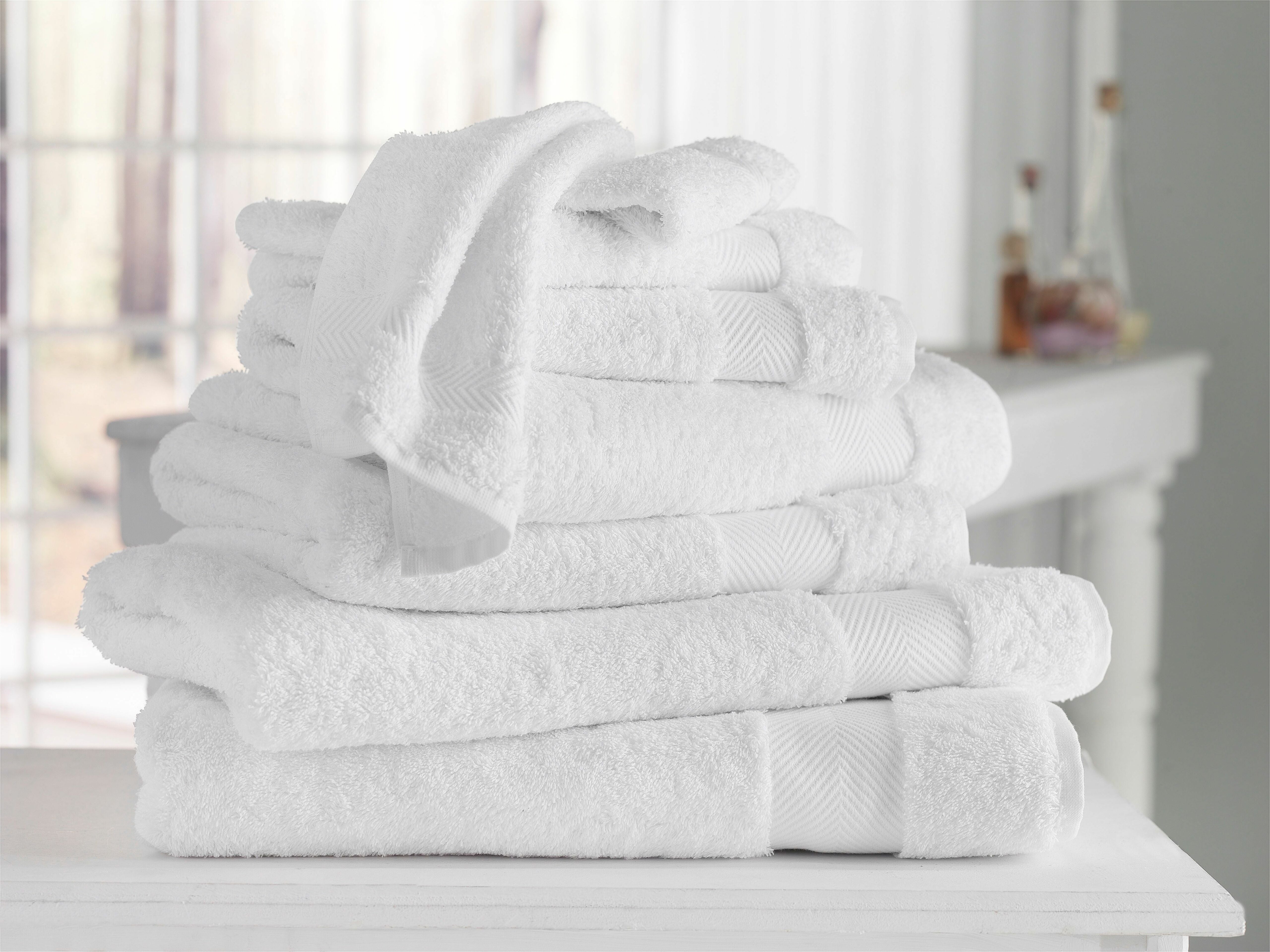  dePERA Home Kansas Turkish Cotton 8 Piece Hand Towel Set - White - Bonton