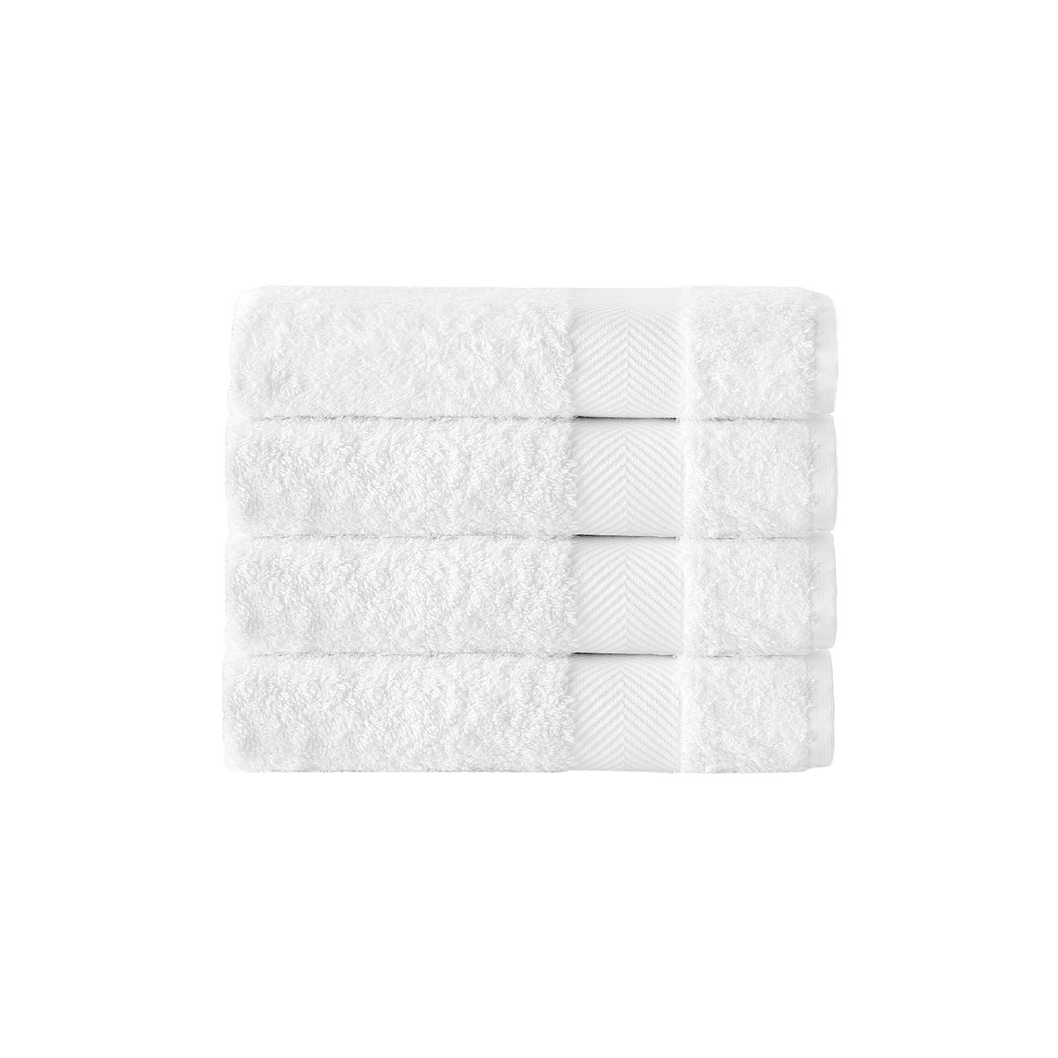  dePERA Home Kansas Turkish Cotton 4 Piece Hand Towel Set - White - Bonton