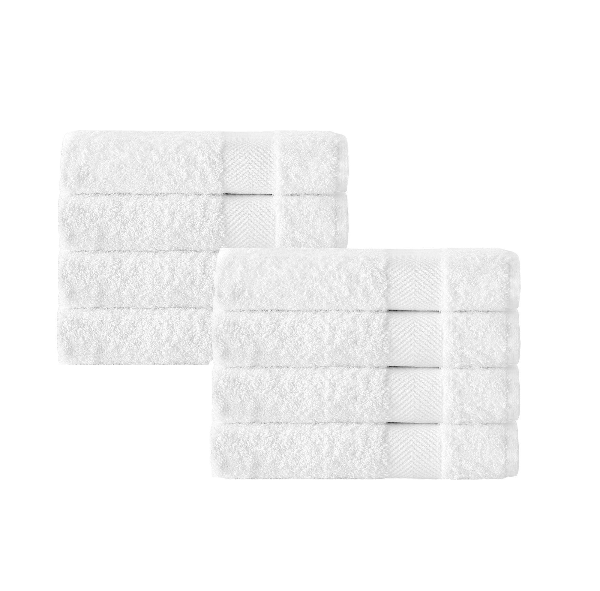  dePERA Home Kansas Turkish Cotton 8 Piece Hand Towel Set - White - Bonton