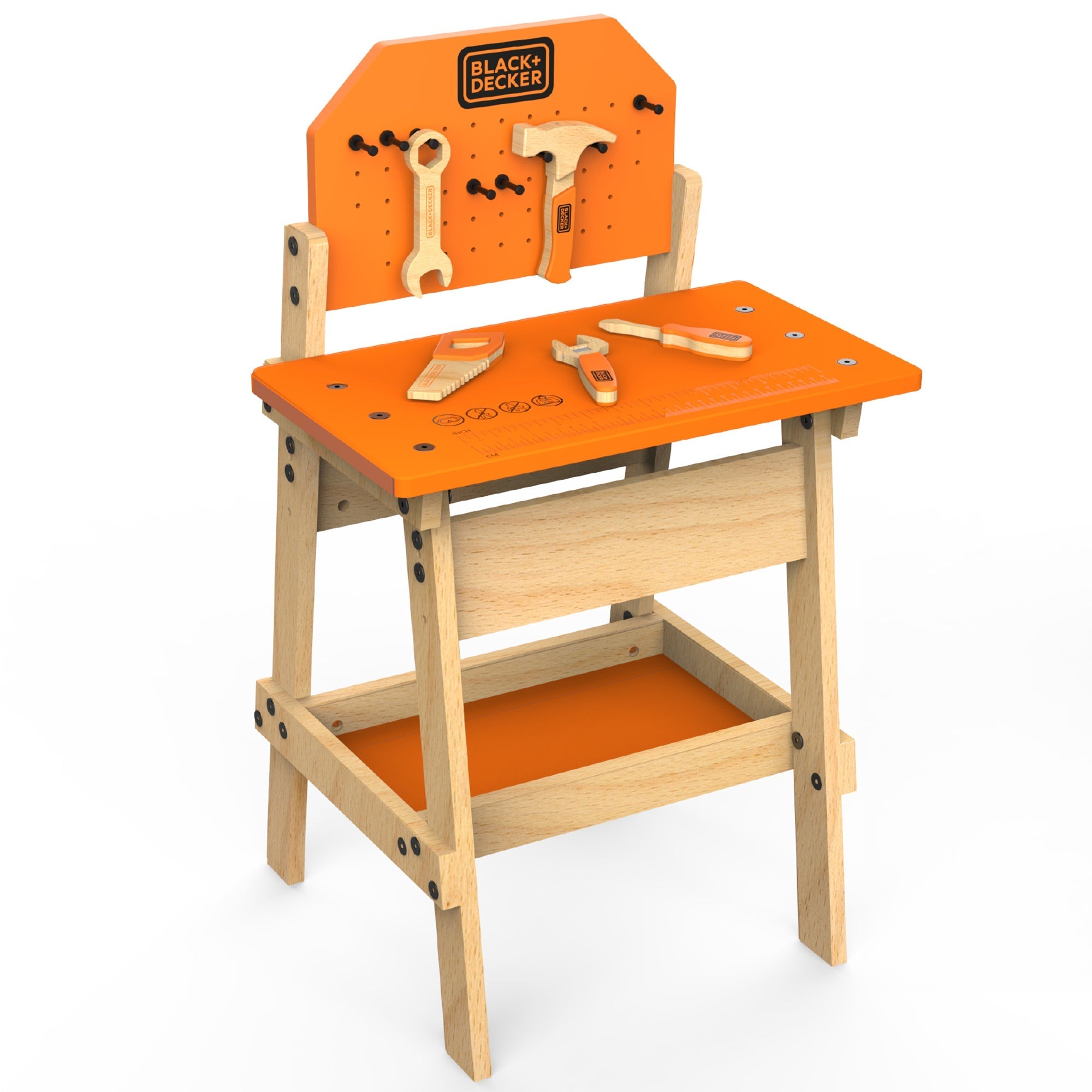  Black & Decker Black and Decker Kids Workbench & Wooden Tool Set for Kids - Multi - Bonton