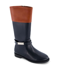 Kelly Logo Tall Two Tonal Boot Black