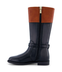 Kelly Logo Tall Two Tonal Boot Black