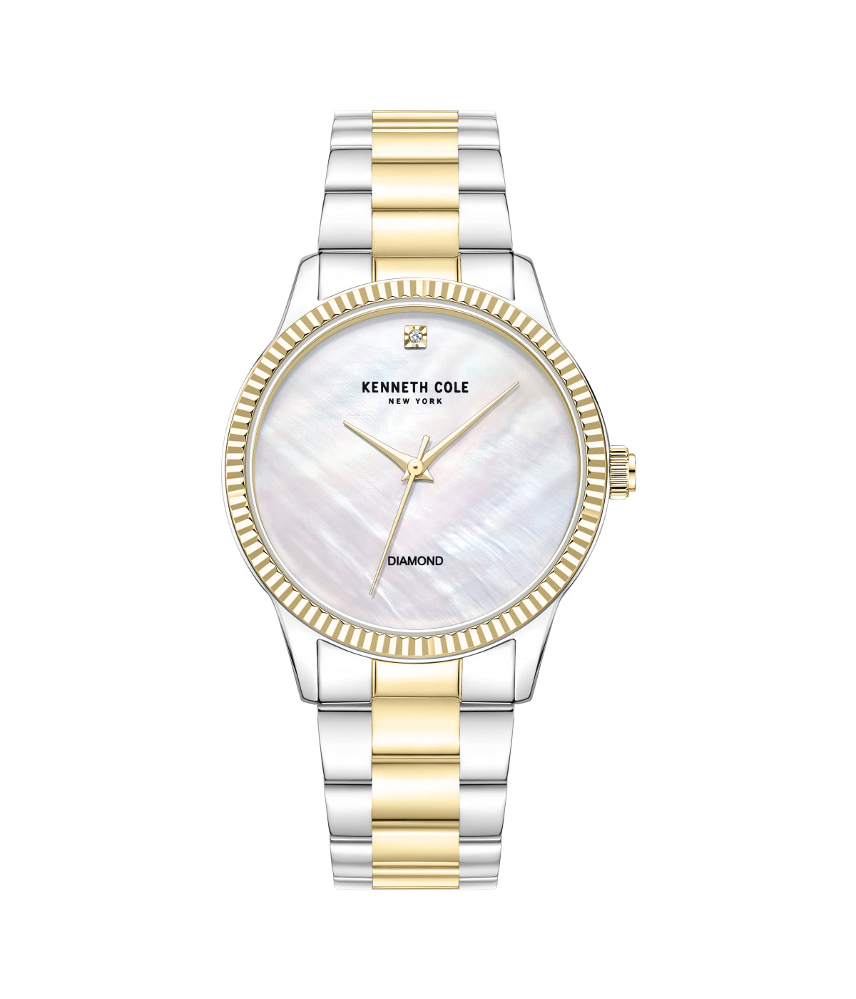  Kenneth Cole New York Diamond Dial Watch Silver & Gold - Silver & Gold - Bonton