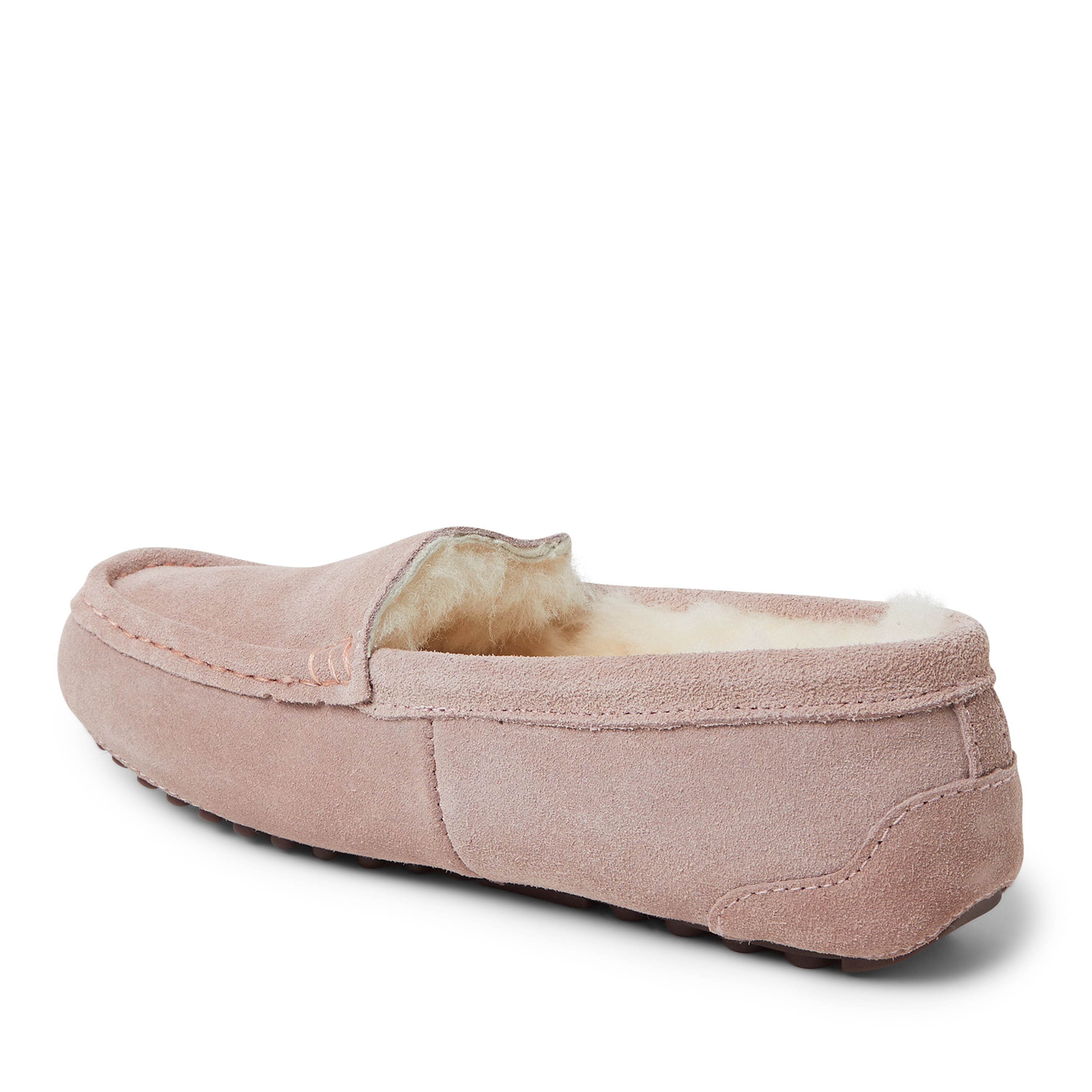  Dearfoams Fireside by Women's Mel Water Resistant Indoor/Outdoor Shearling Moccasin Slipper - Beige - Bonton