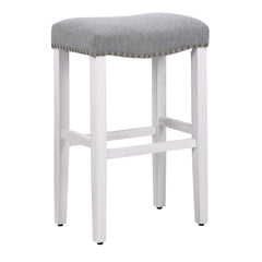 29" Upholstered Saddle Seat Bar Stool, Set of 2