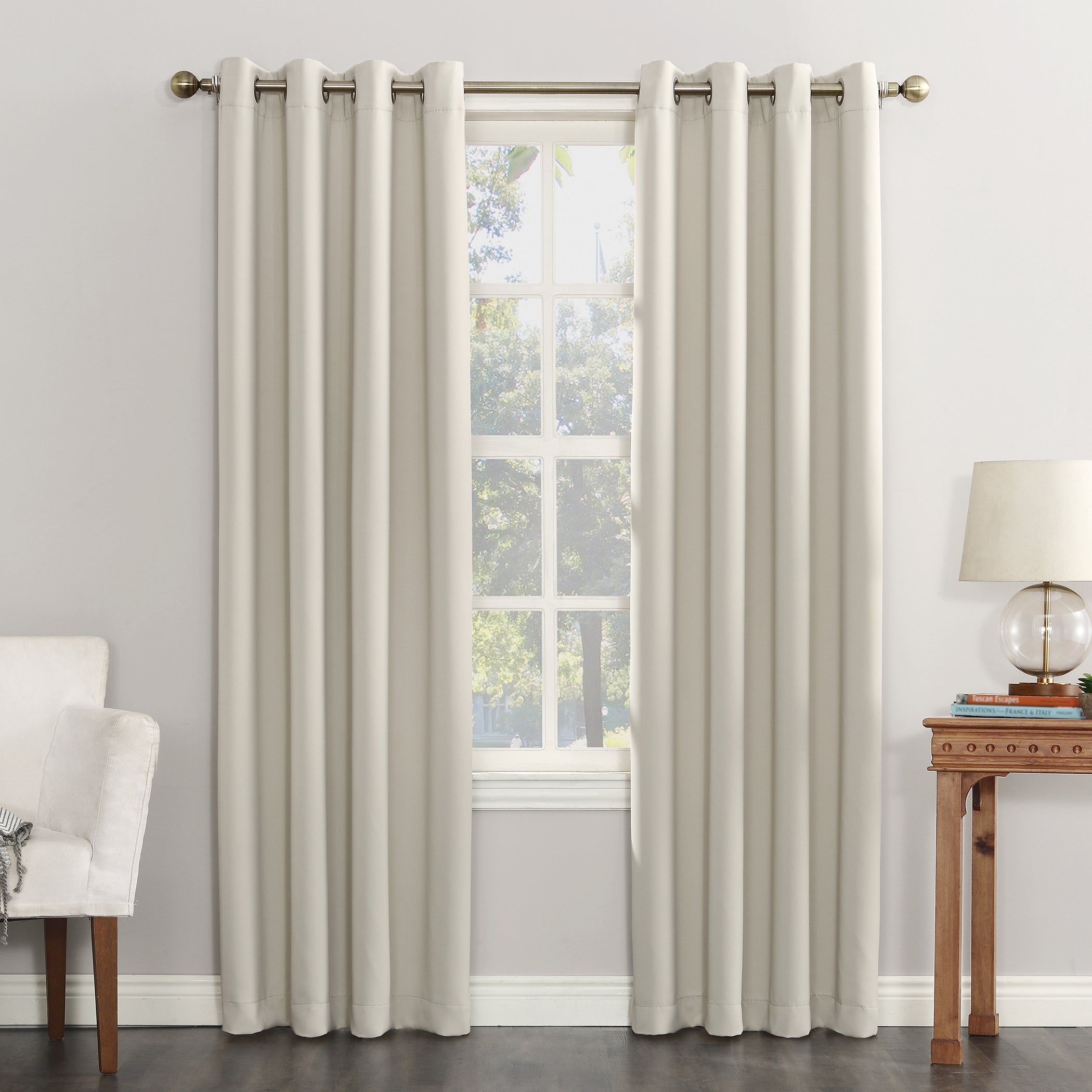  Brenton Energy Saving Blackout Grommet Curtain Panel - Charcoal - Bonton