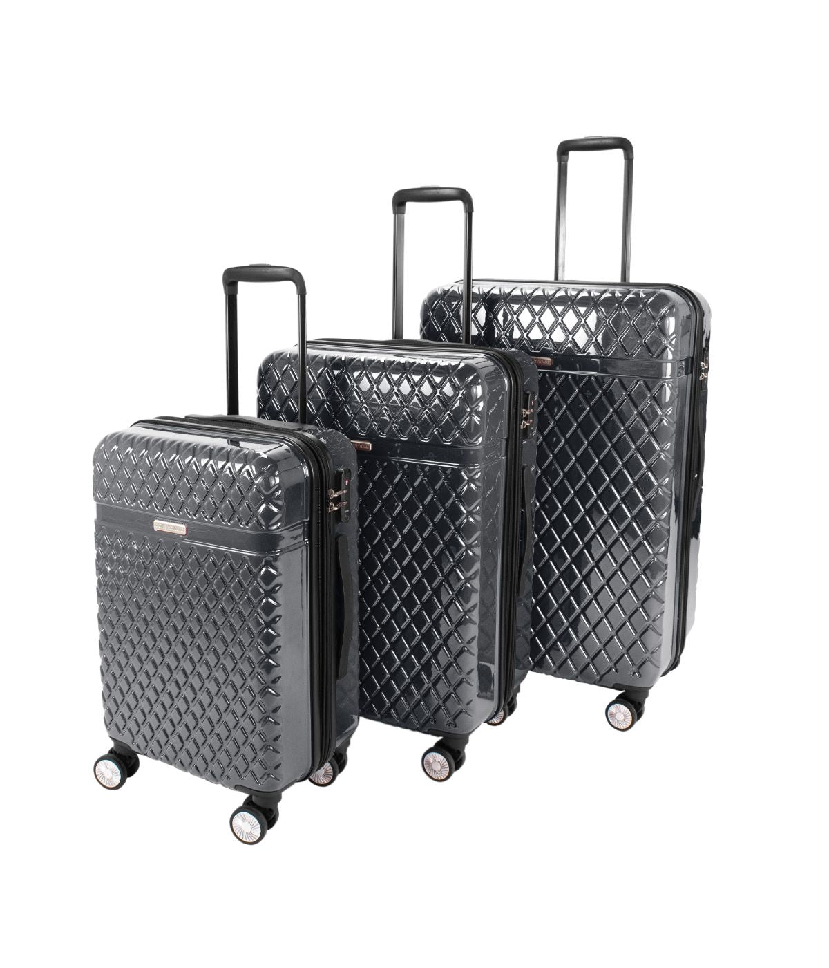  Kathy Ireland Yasmine 3-Piece Hardside Luggage Set - Iron - Bonton