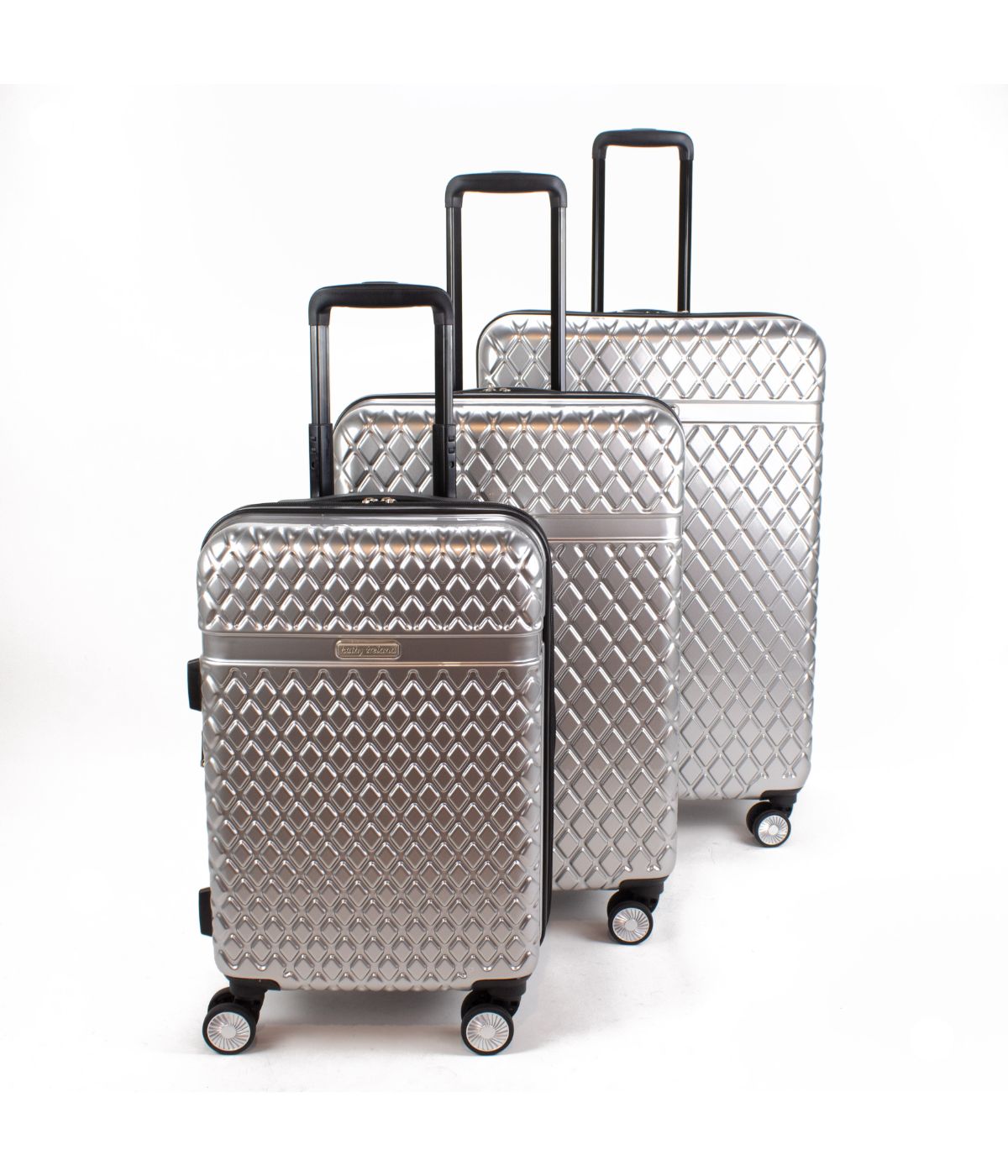  Kathy Ireland Yasmine 3-Piece Hardside Luggage Set - Silver - Bonton