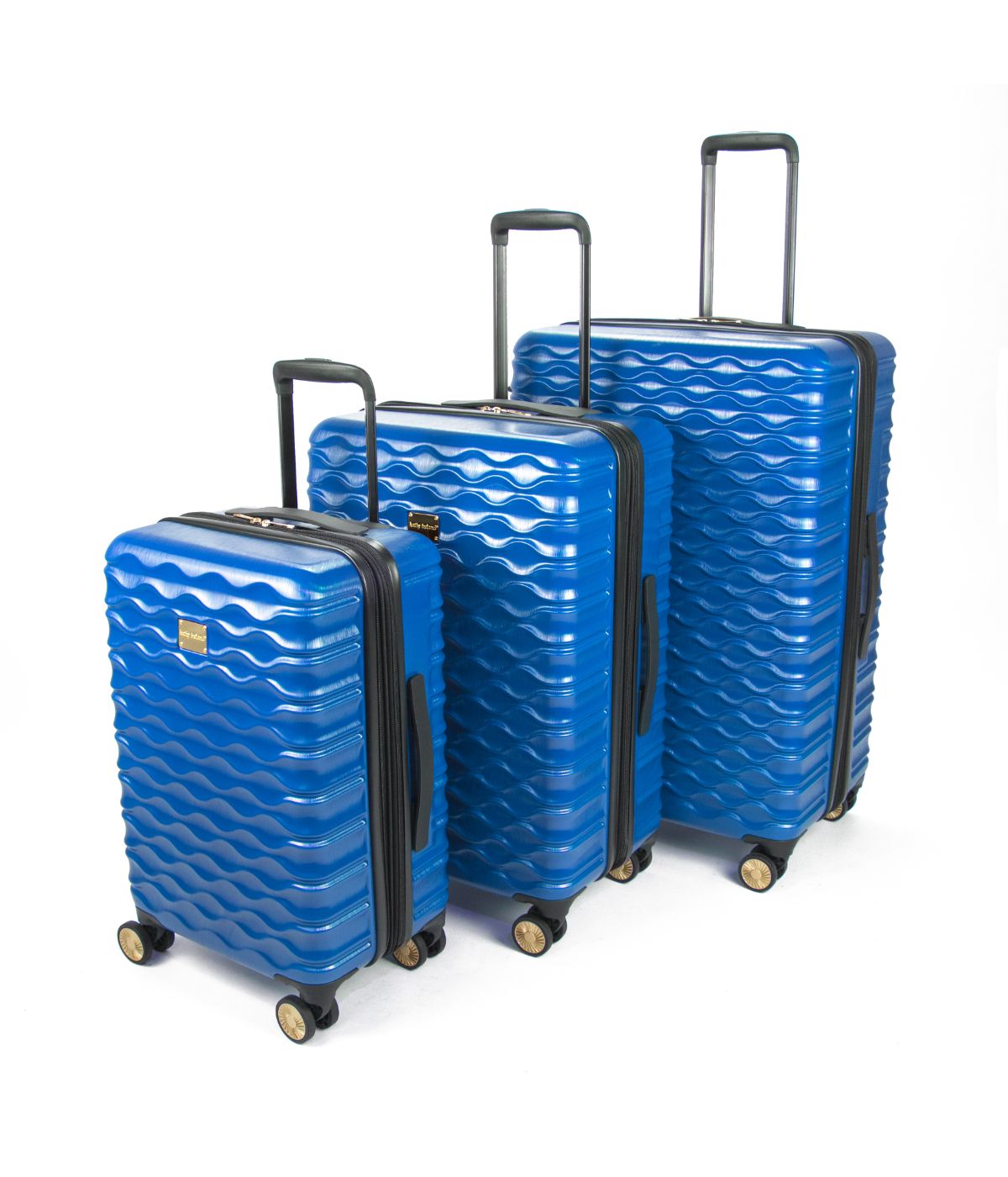  Kathy Ireland Maisy 3-Piece Hardside Luggage Set - Blue - Bonton