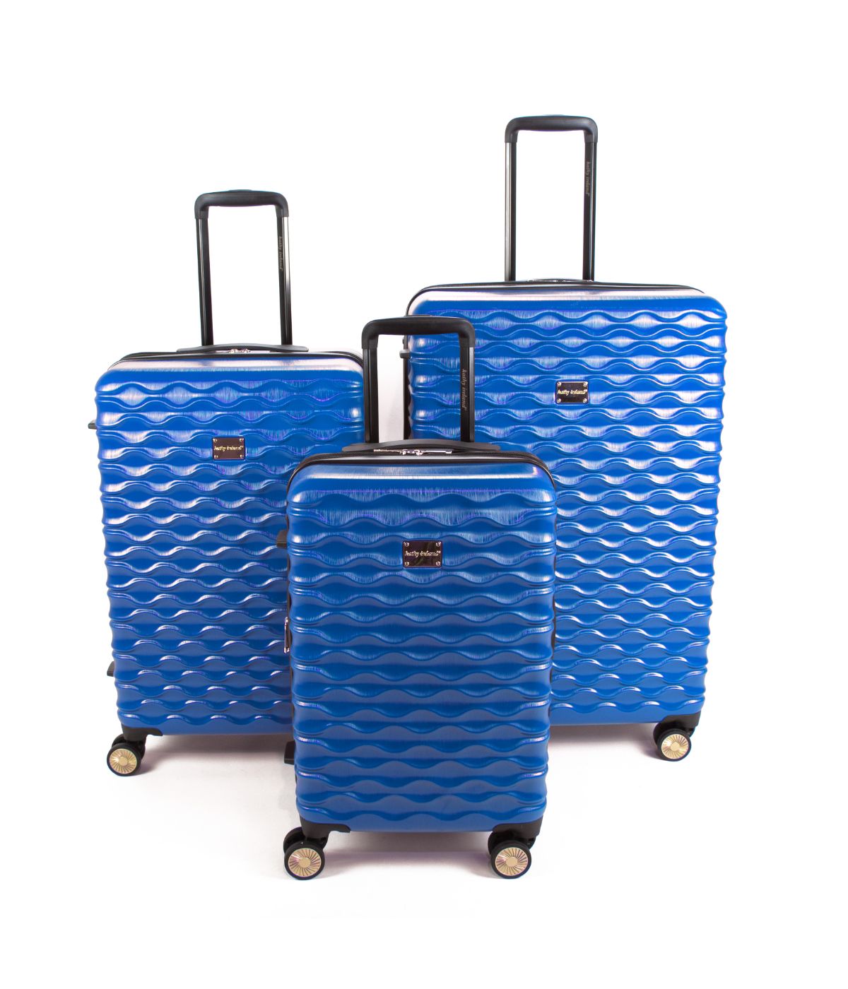  Kathy Ireland Maisy 3-Piece Hardside Luggage Set - Blue - Bonton