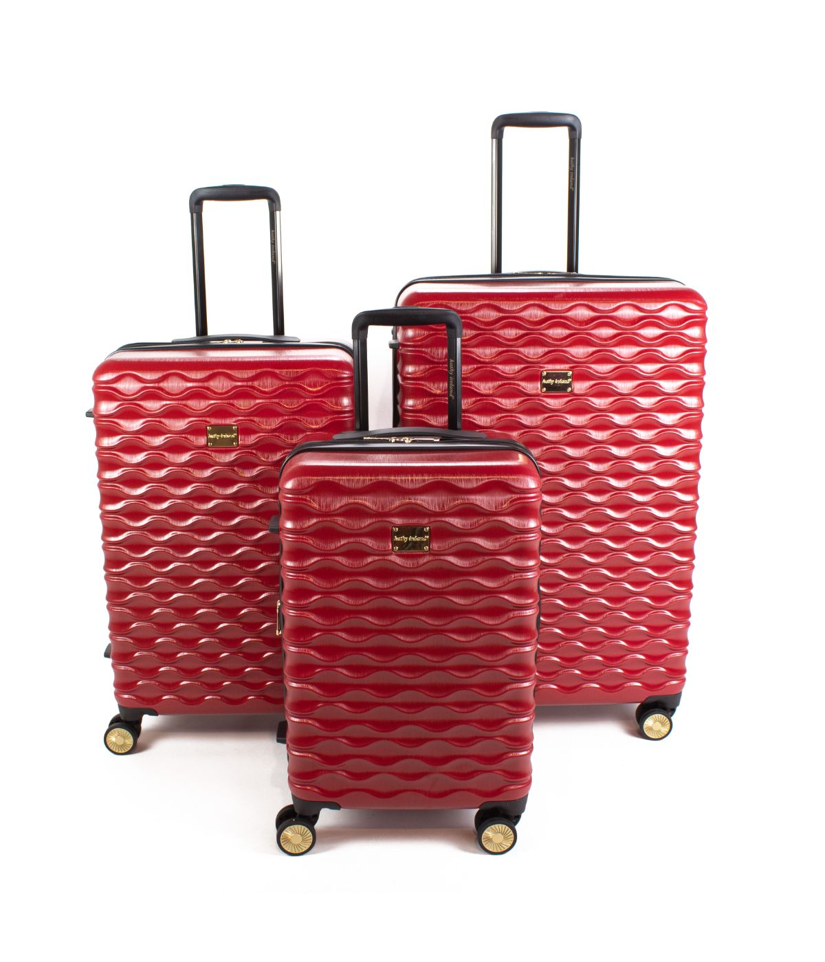  Kathy Ireland Maisy 3-Piece Hardside Luggage Set - Red - Bonton