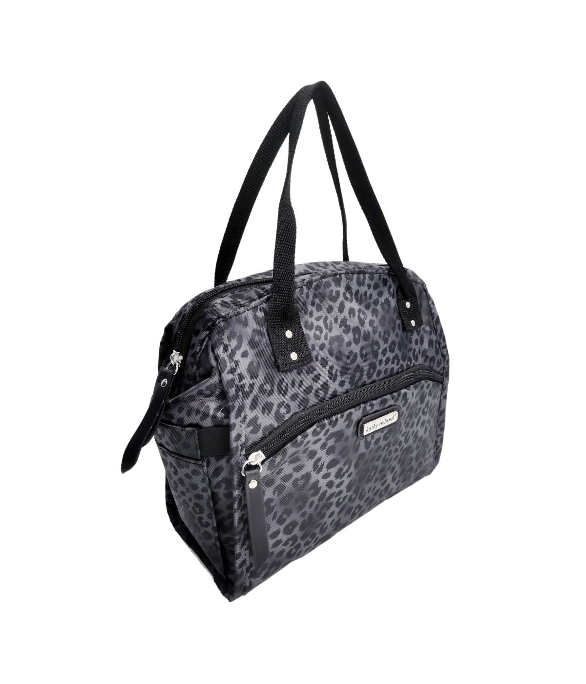  Kathy Ireland Leah Wide Mouth Lunch Tote - Black Leopard - Bonton