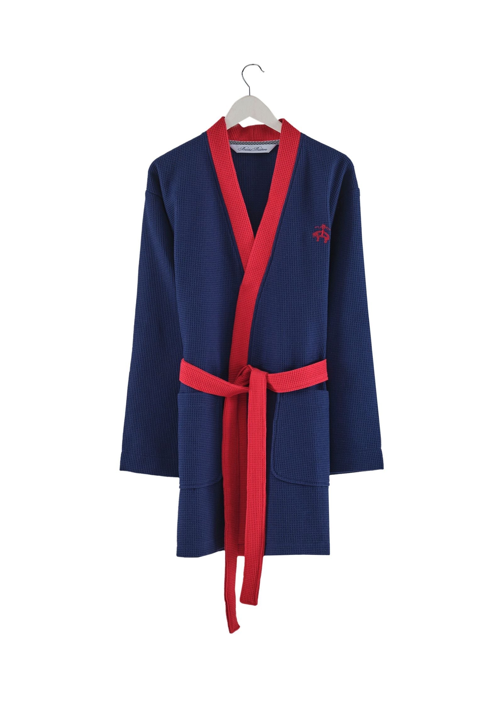  Brooks Brothers Waffle Kimono Bathrobe - Navy - Bonton