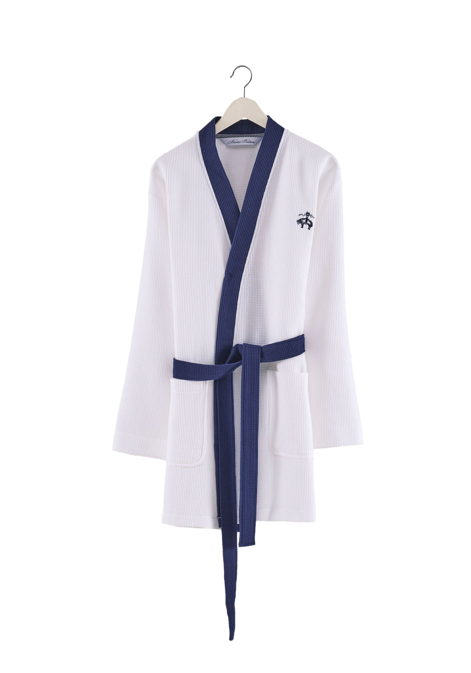  Brooks Brothers Waffle Kimono Bathrobe - Navy - Bonton