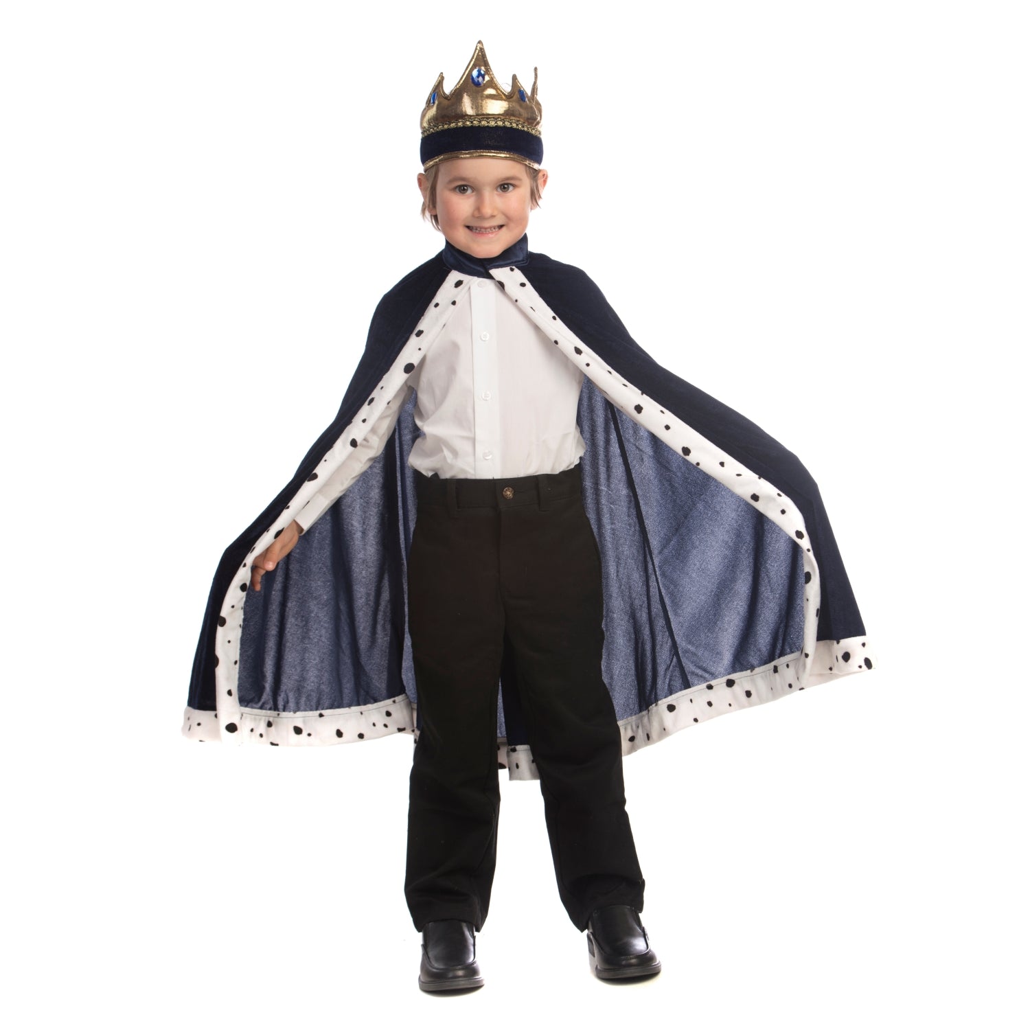  Dress Up America King Crown and Robe Costume - Kids by Dress Up America - Navy - Bonton