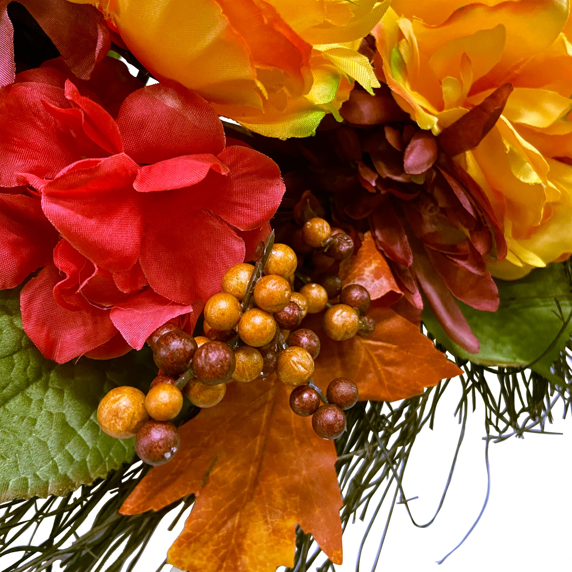  Northlight Peony and Mum Artificial Fall Harvest Wreath  24-Inch - Default Title - Bonton