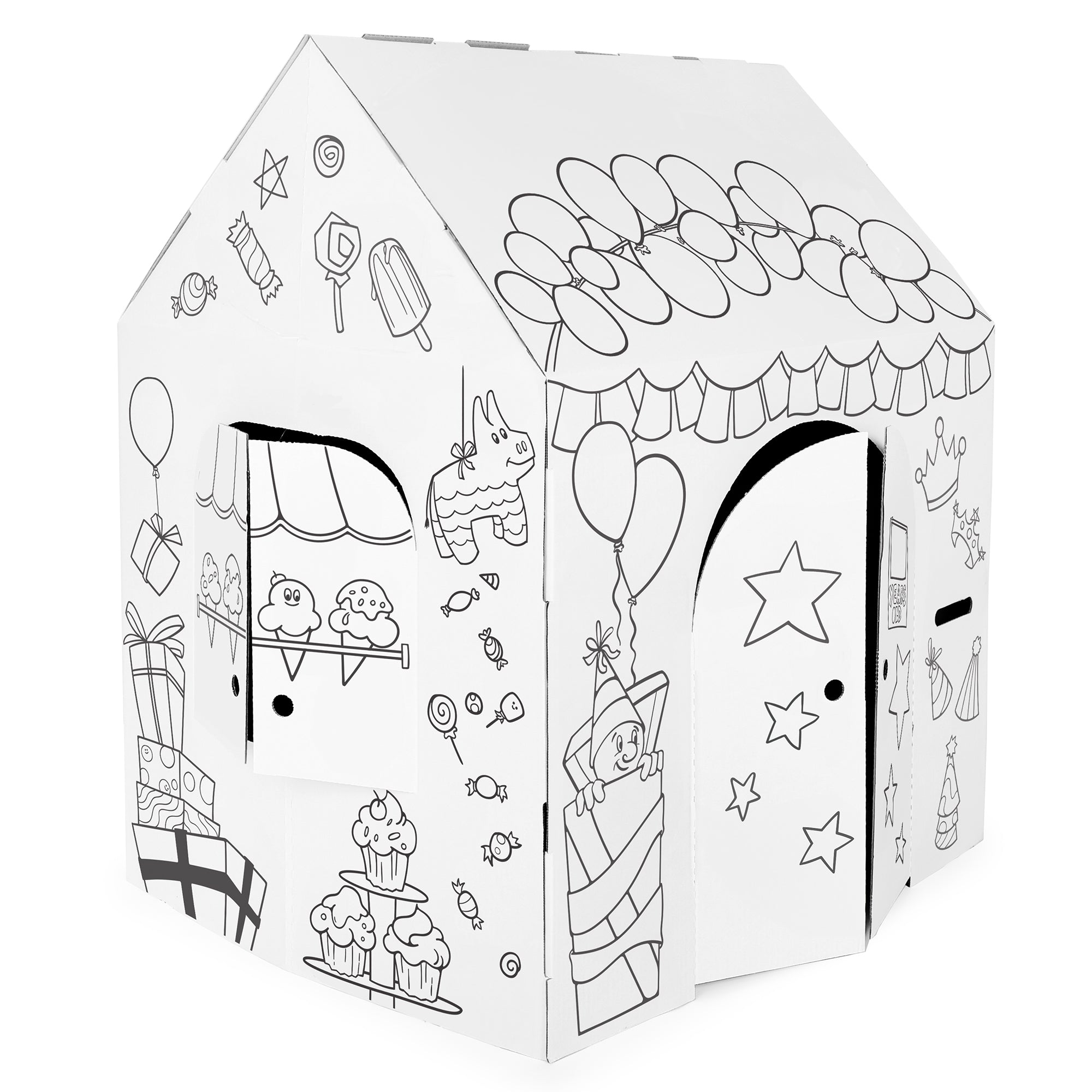  Easy Playhouse Easy Playhouse Birthday Fort- Decorate & Personalize - White - Bonton