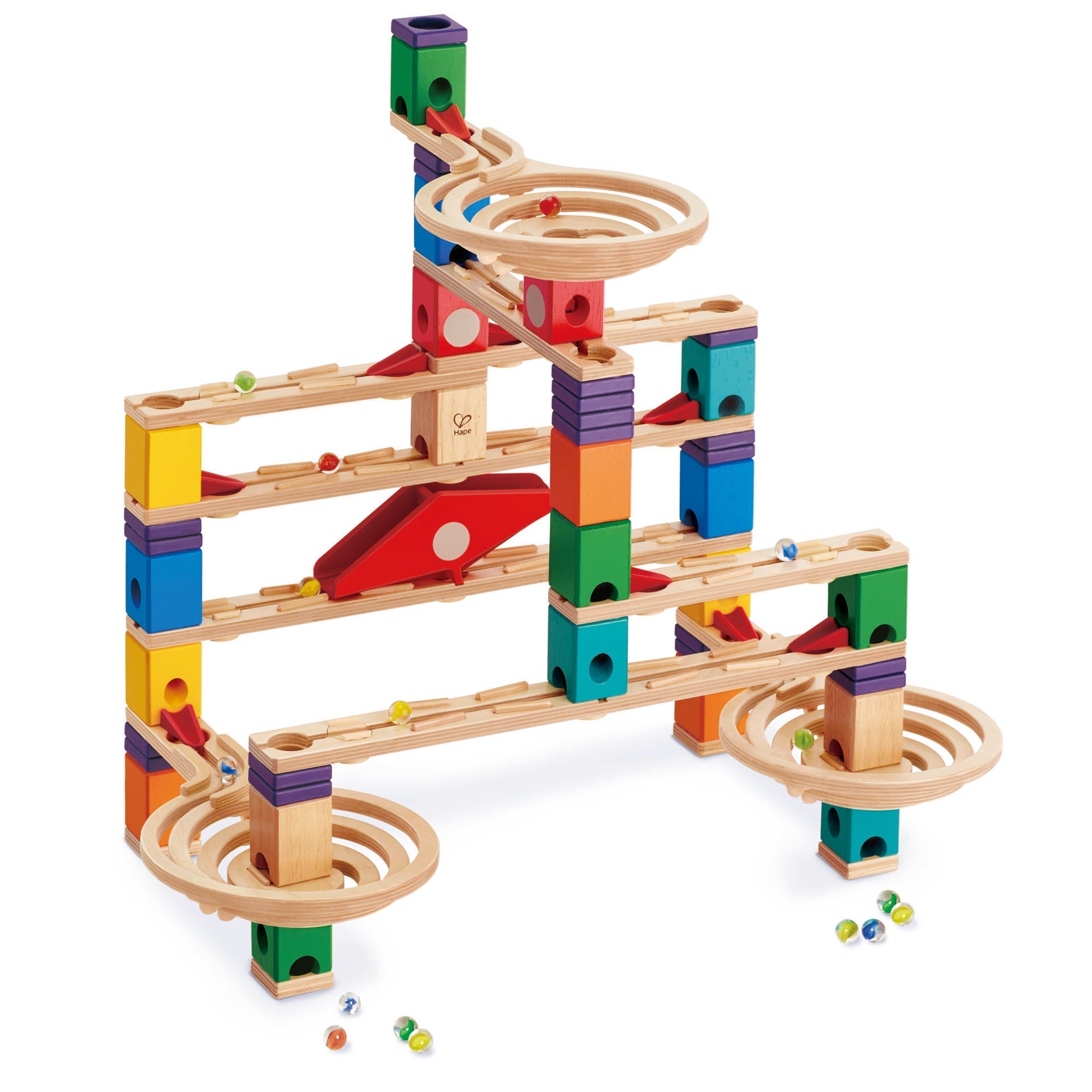  Hape Hape Quadrilla Wooden Marble Run DIY Construction,134 Pieces - Multi - Bonton