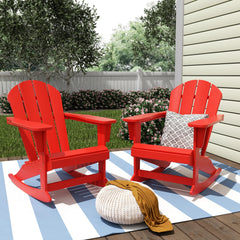 Outdoor Patio Porch Rocking Adirondack Chair, Set of 2