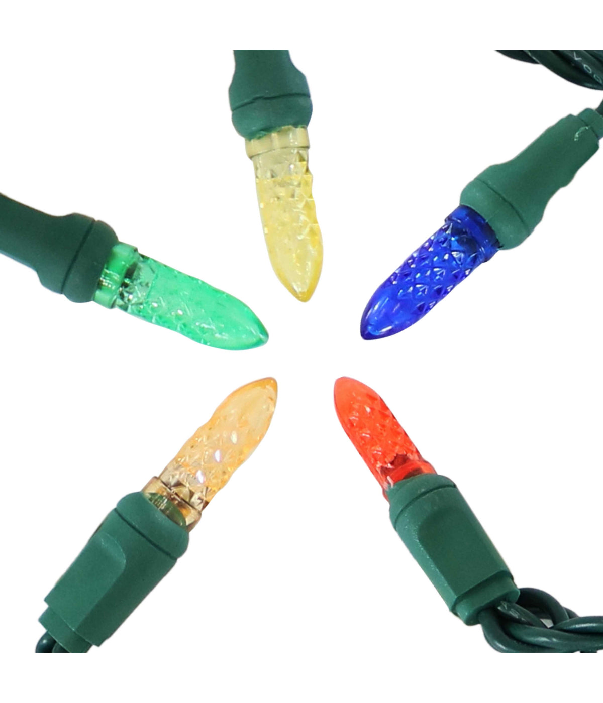  Sunnydaze Decor Multi Color LED Indoor/Outdoor String Lights Faceted M6 70 Count on Green Wire - Multi - Bonton