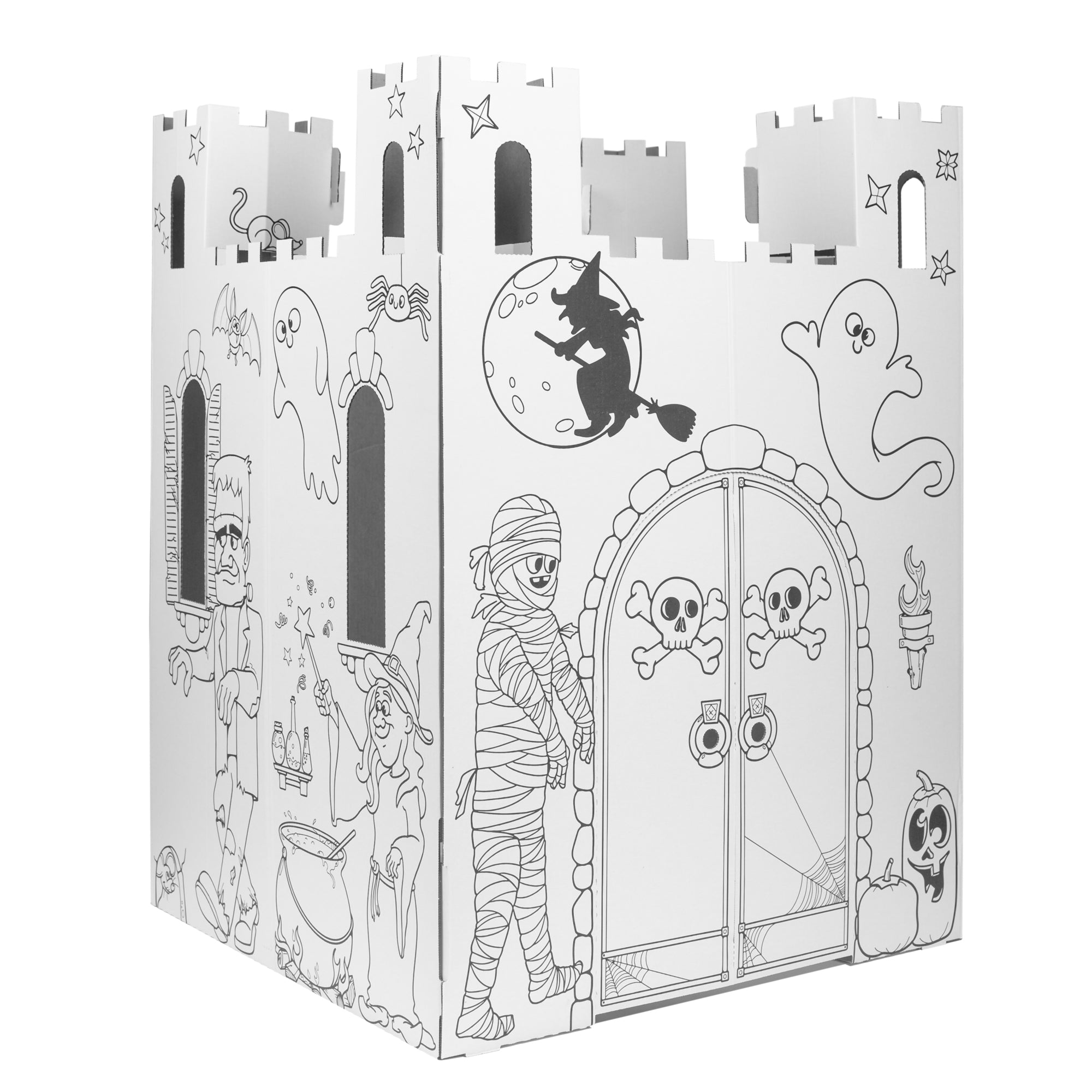  Easy Playhouse Easy Playhouse Haunted Castle- Decorate & Personalize - White - Bonton