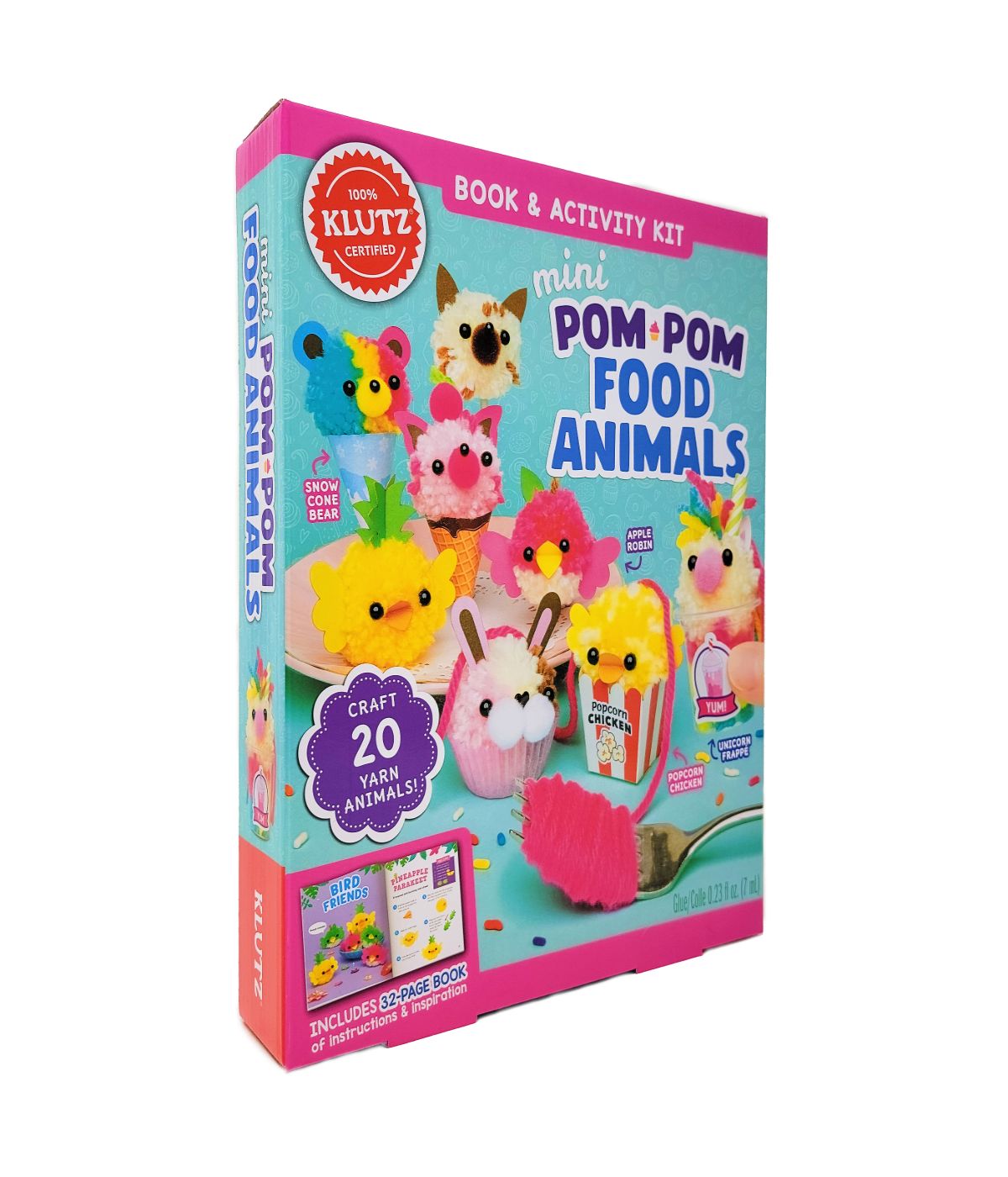  Mini Pom-Pom Food Animals Multi - Multi - Bonton