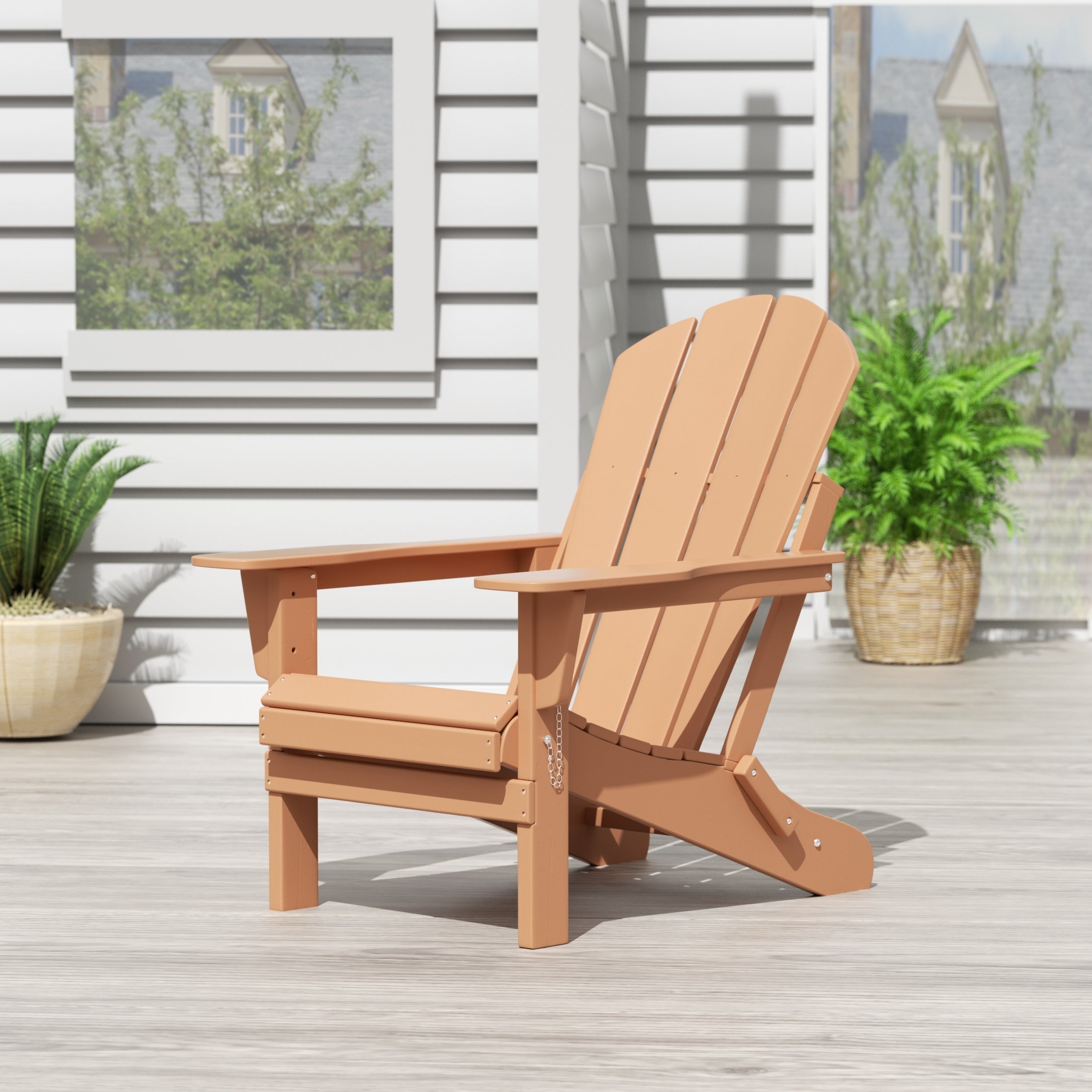  Westin Furniture Outdoor Folding Poly Adirondack Chair - Dark Brown - Bonton