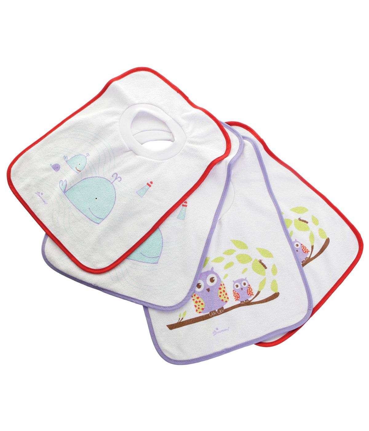  Terry Cloth Pullover Baby Bibs - Super Absorbent for Feeding and Drooling Toddlers - 4 count Red Multi - Red Multi - Bonton