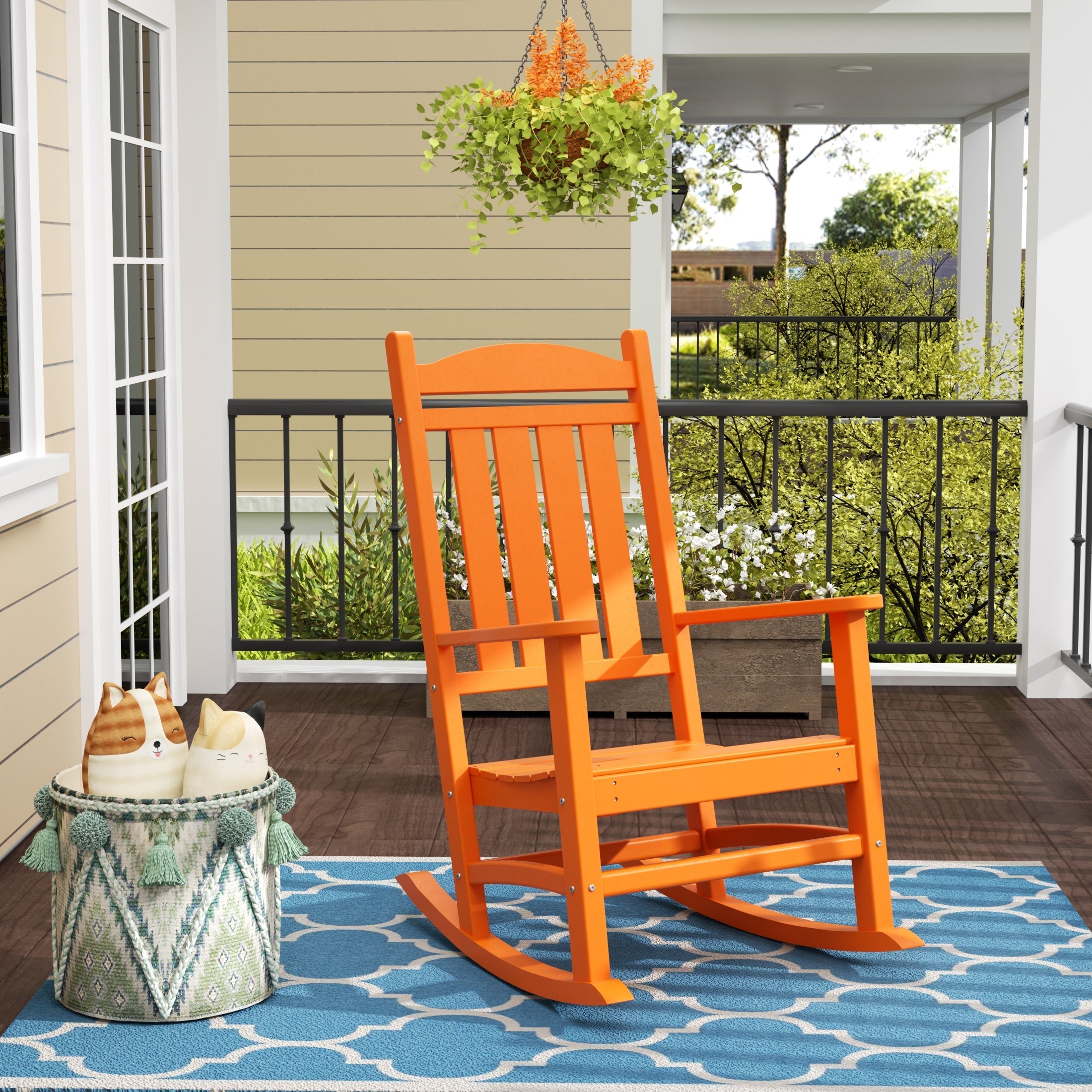  Westin Furniture Laguna Classic Porch Rocking Chair - Turquoise - Bonton