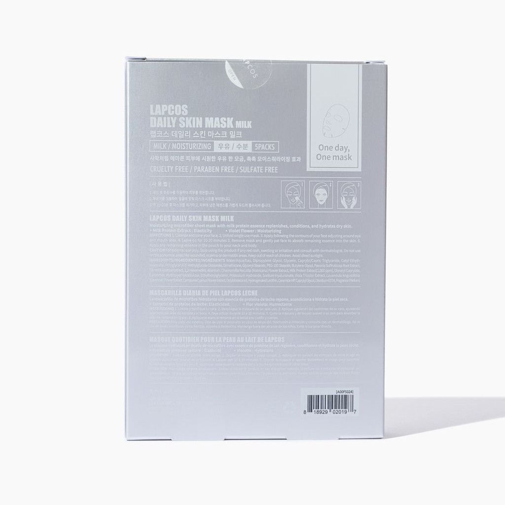  LAPCOS Daily Milk Mask - Hydrating Sheet Mask by LAPCOS - 5 Pack - Bonton