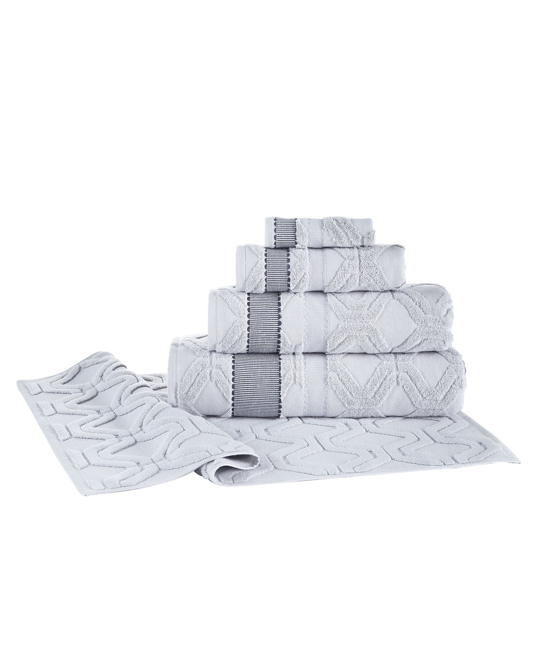  Brooks Brothers Large Square Bath Towel - White - Bonton