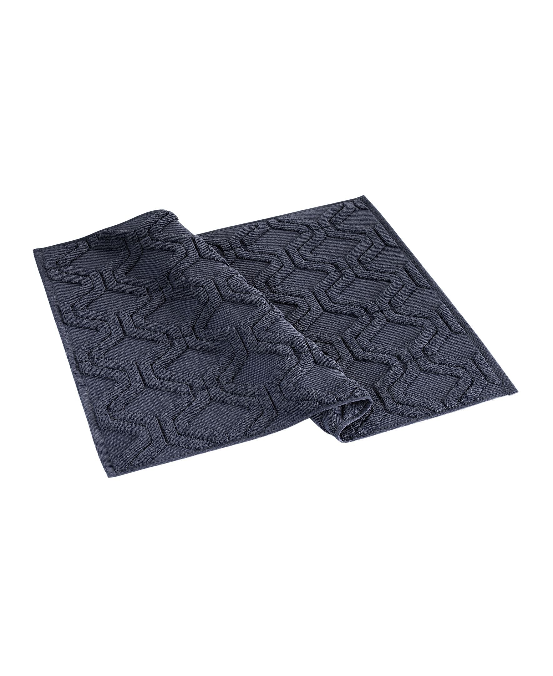  Brooks Brothers Large Square Bath Mat - Silver - Bonton