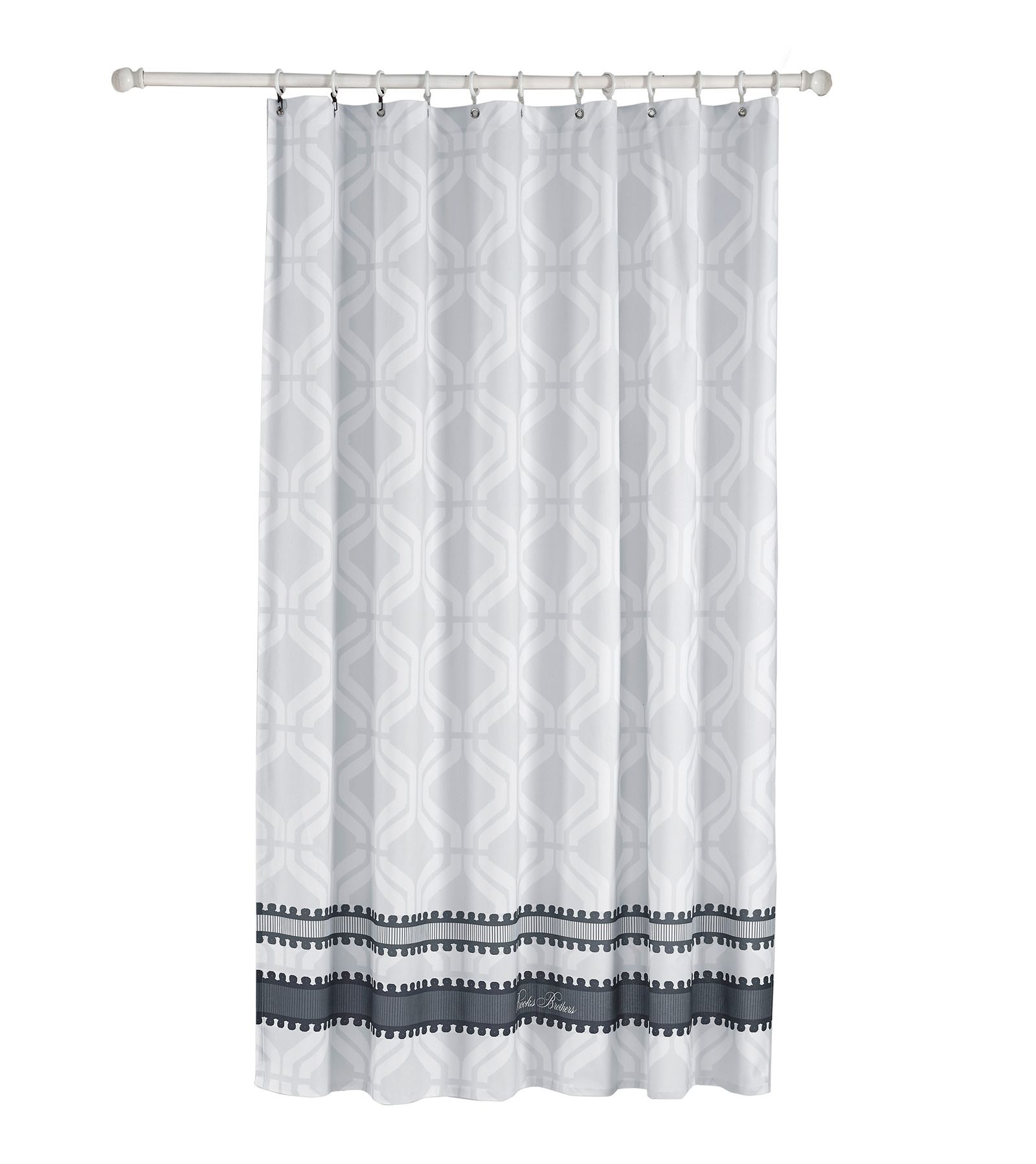  Brooks Brothers Large Square Shower Curtains - White - Bonton