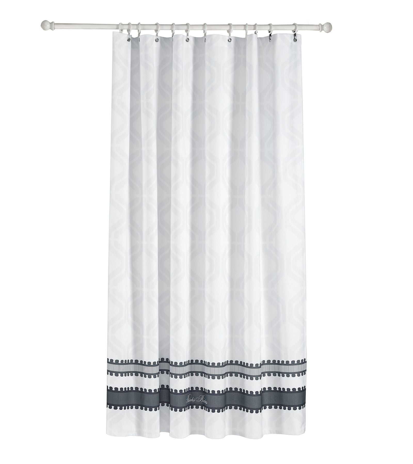  Brooks Brothers Large Square Shower Curtains - Silver - Bonton