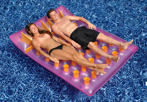 Inflatable Purple Water Sports Double Swimming Pool Mat Float  78-Inch
