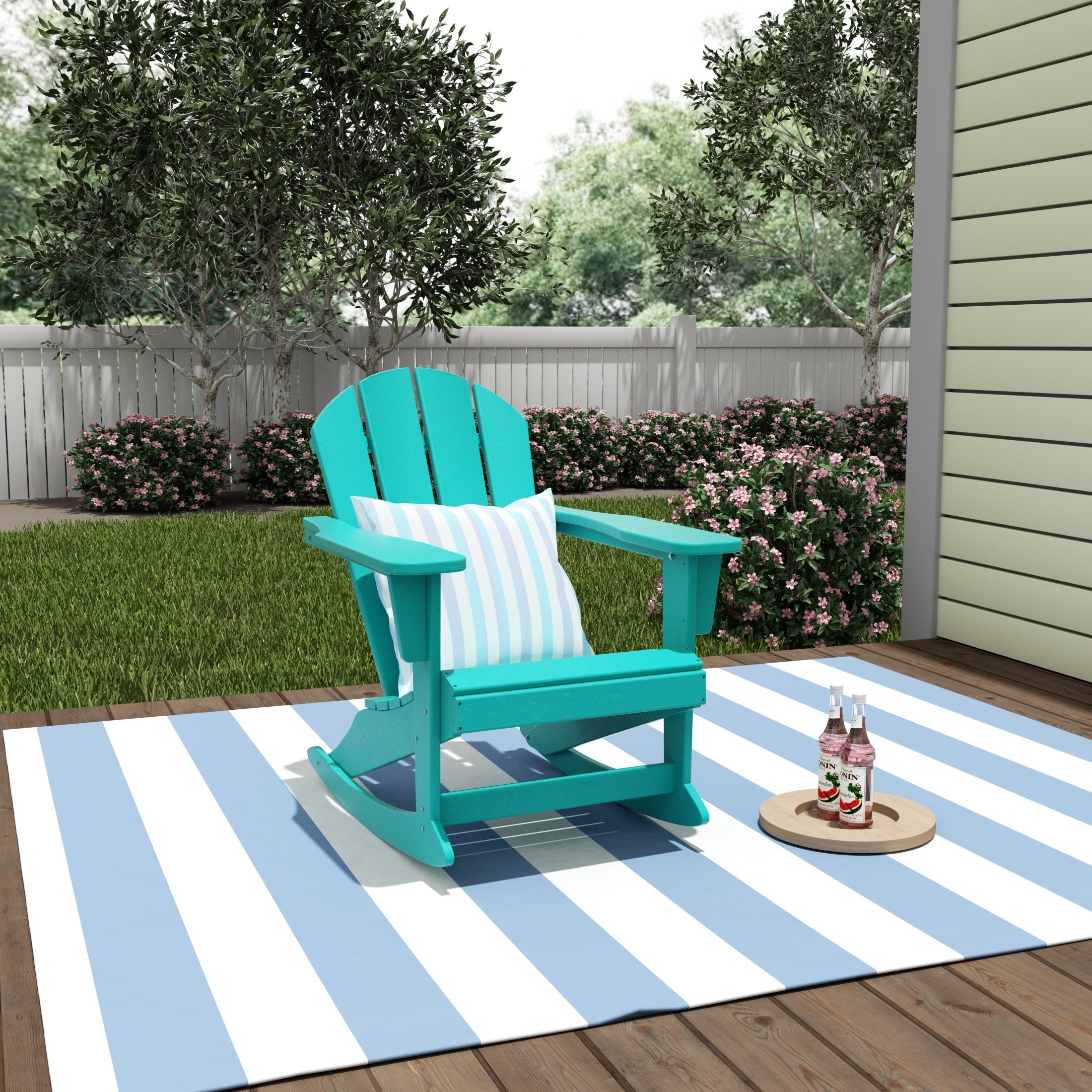  Westin Furniture Classic Porch Outdoor Patio Rocking Adirondack Chair - Weathered Wood - Bonton