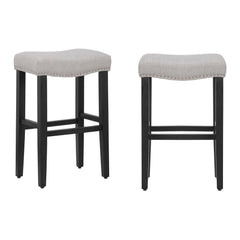 29" Upholstered Backless Saddle Seat Bar Stool