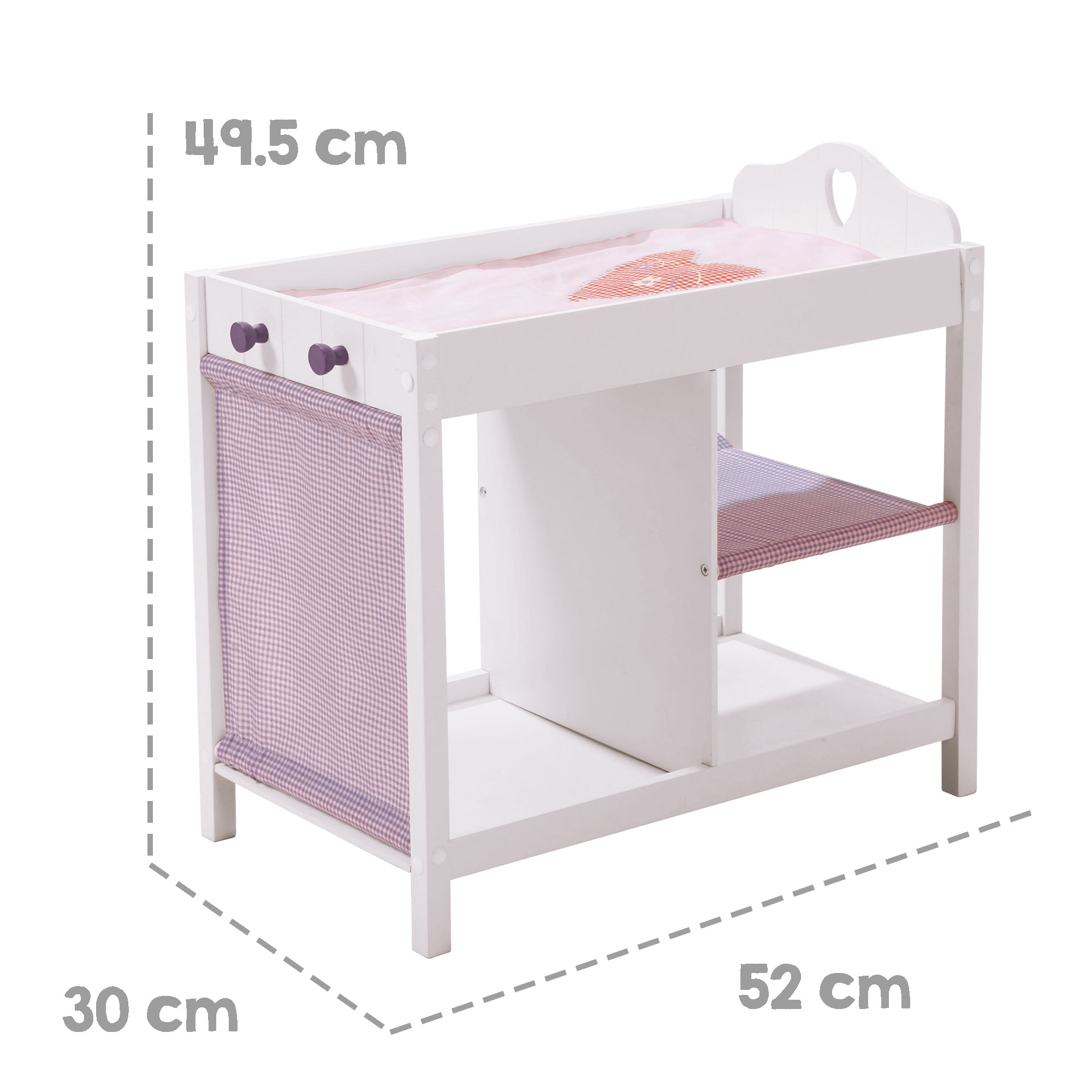  Roba-Kids Baby Doll Bed & Storage in White/Purple/Pink, Kid's 3+ - Multi - Bonton