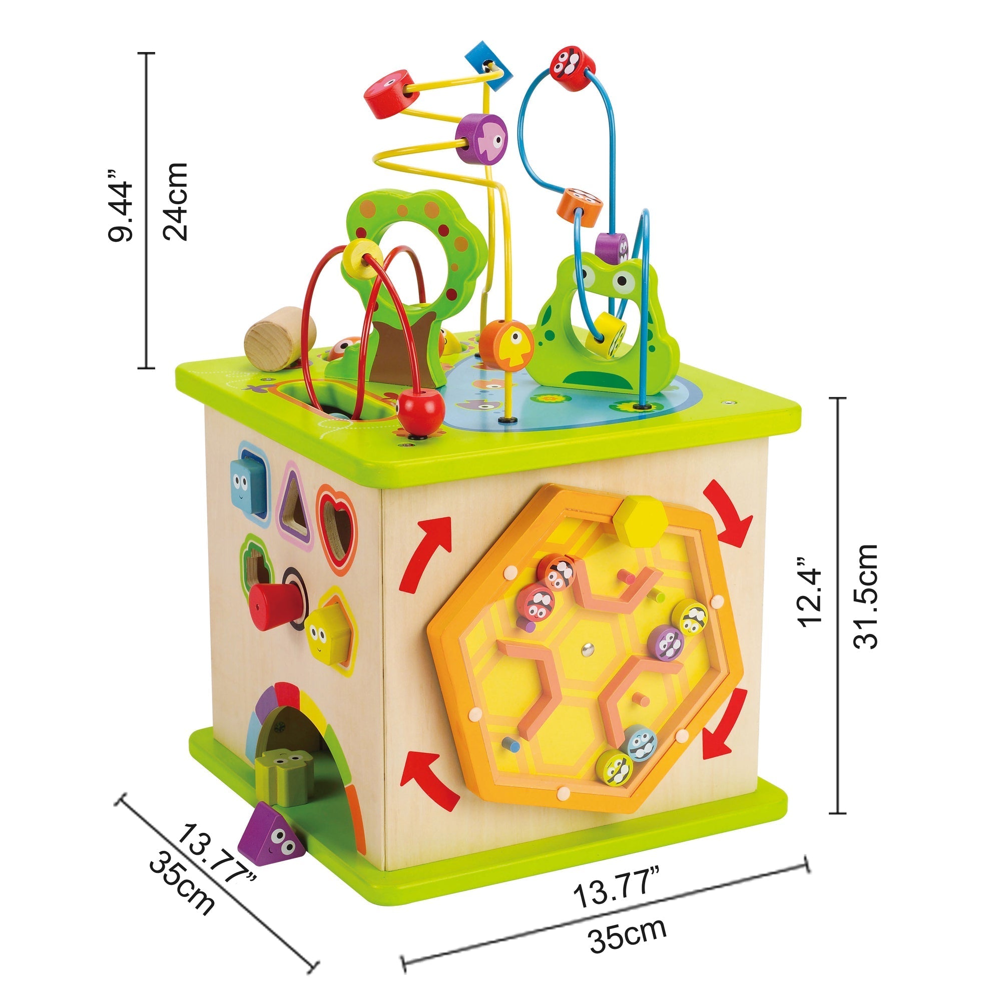  Hape Hape Country Critters 5-Sided Wooden Play Cube for Toddlers - Multi - Bonton