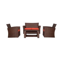 4-Piece Conversation Outdoor Patio Sofa Set with Cushions