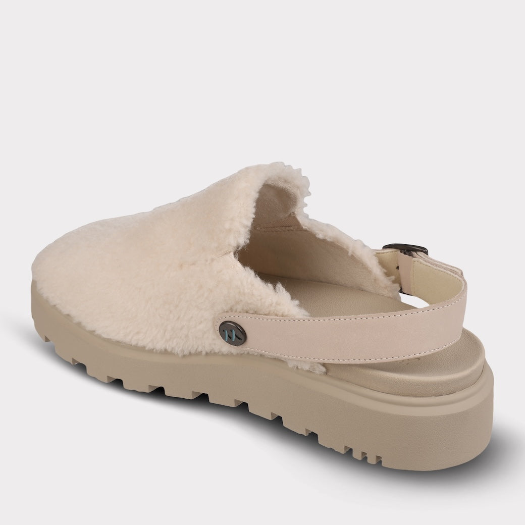  Mykos Lilah Women's Slip-on Mule - White/Taupe - Bonton