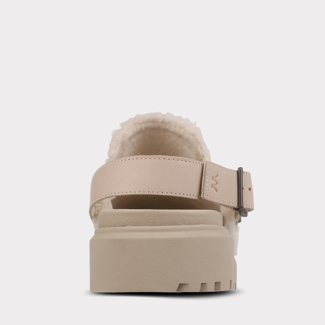  Mykos Lilah Women's Slip-on Mule - White/Taupe - Bonton
