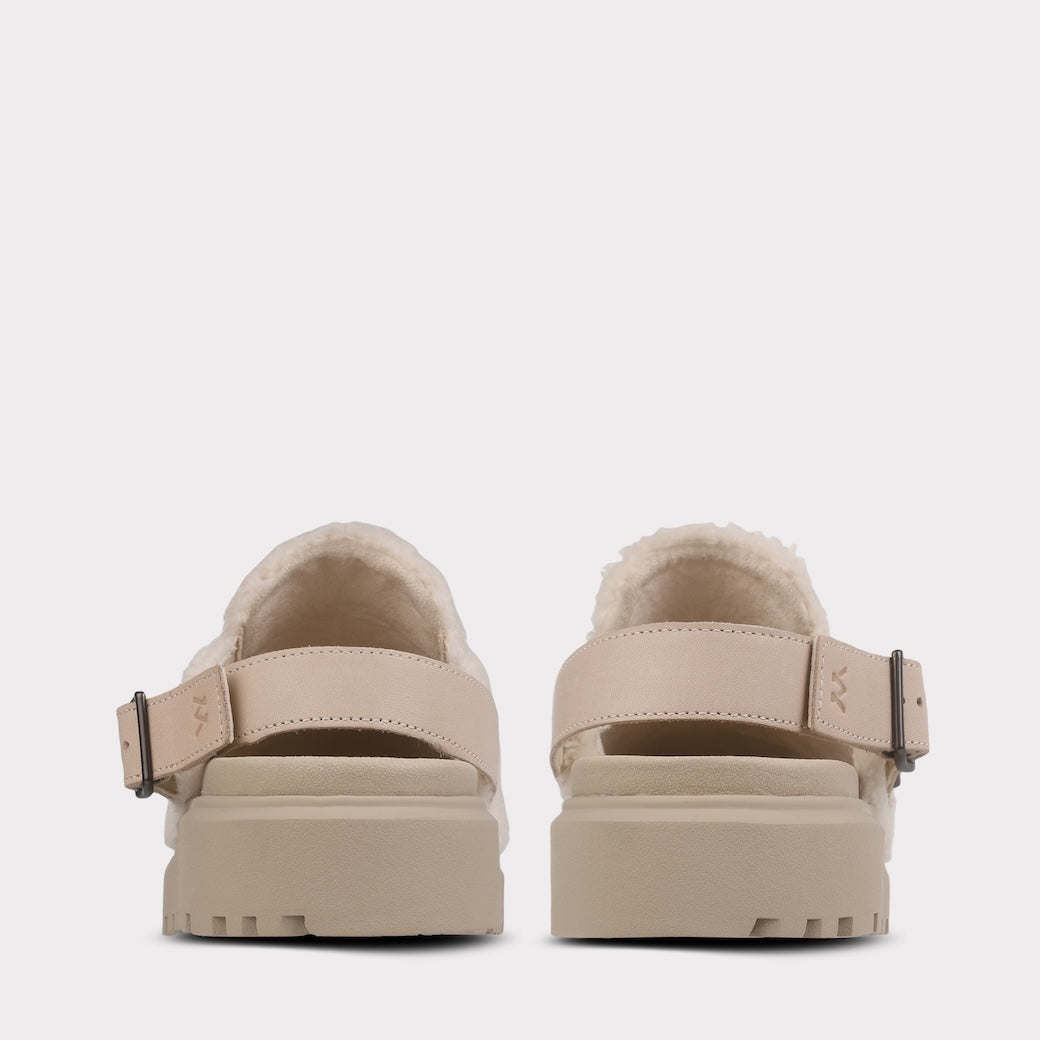  Mykos Lilah Women's Slip-on Mule - White/Taupe - Bonton
