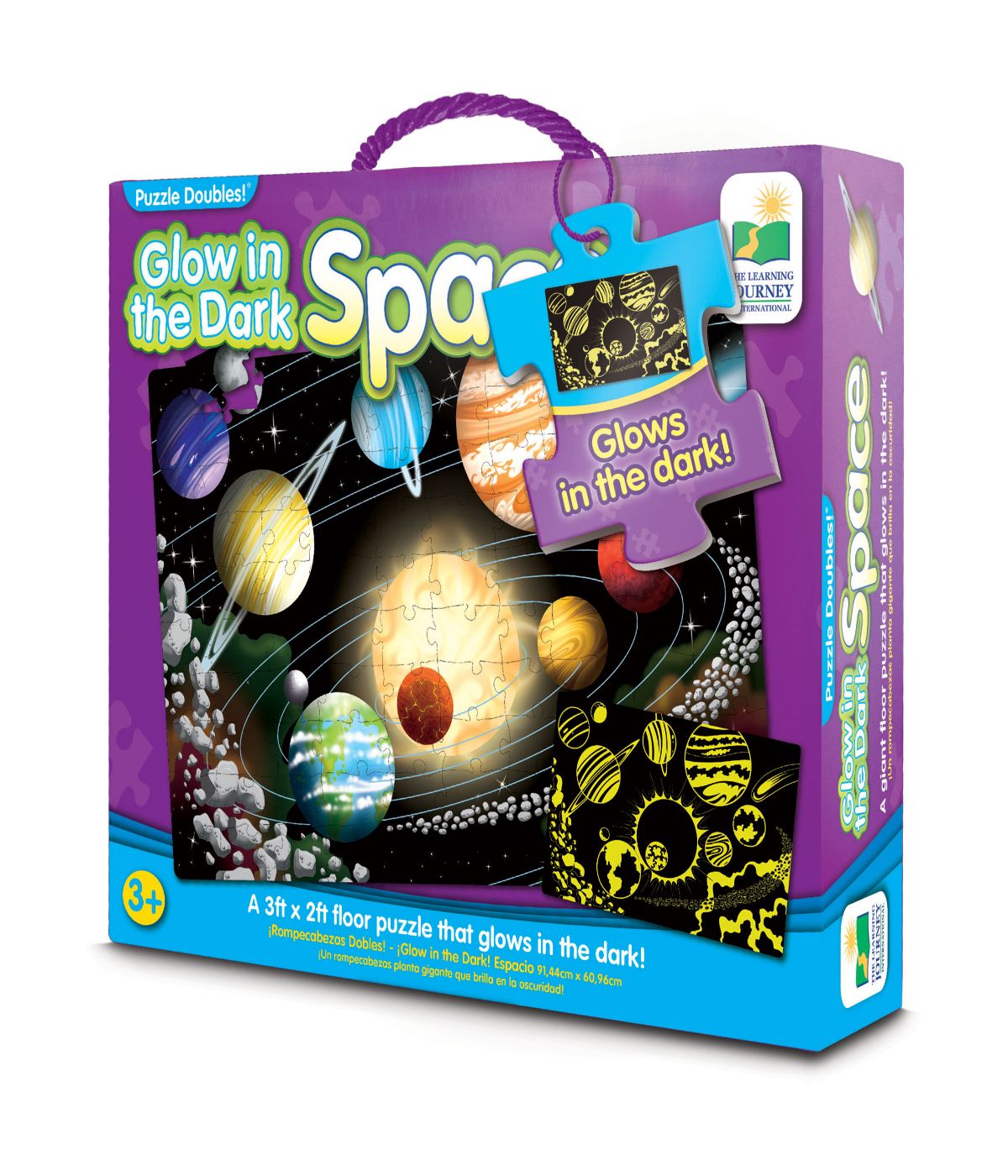  Puzzle Doubles! - Glow in the Dark Space: 100 Pcs Multi - Multi - Bonton