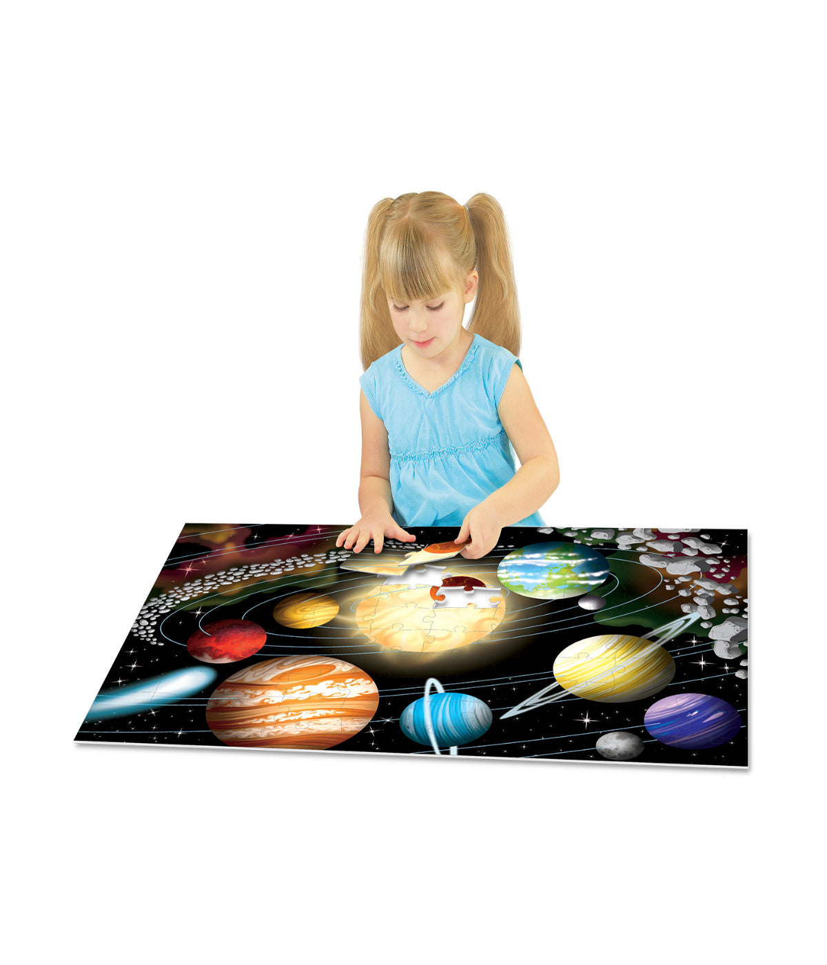  Puzzle Doubles! - Glow in the Dark Space: 100 Pcs Multi - Multi - Bonton